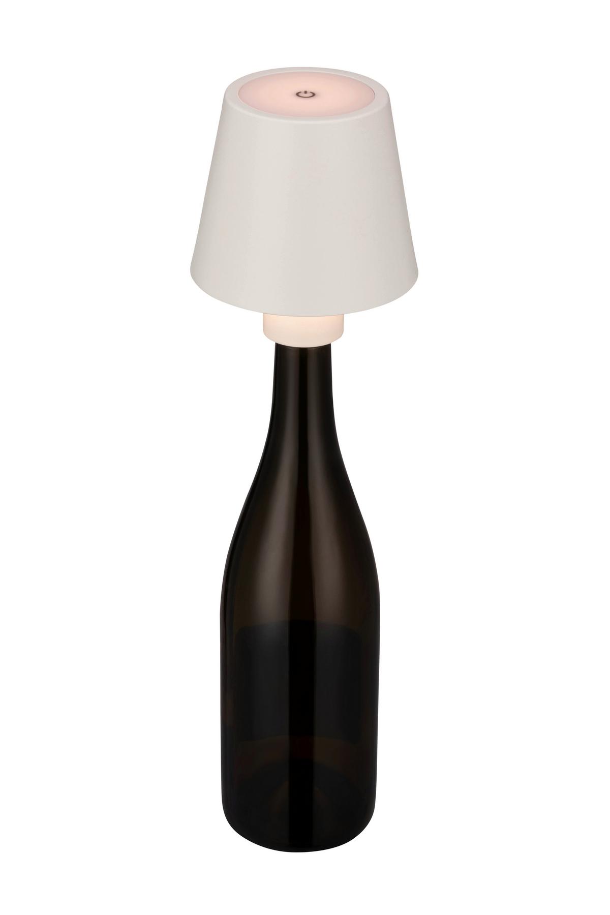 LAMPA STOŁOWA Z AKUMULATOREM BOTTLE - biały, Trend, metal (11/12,2cm) - Novel