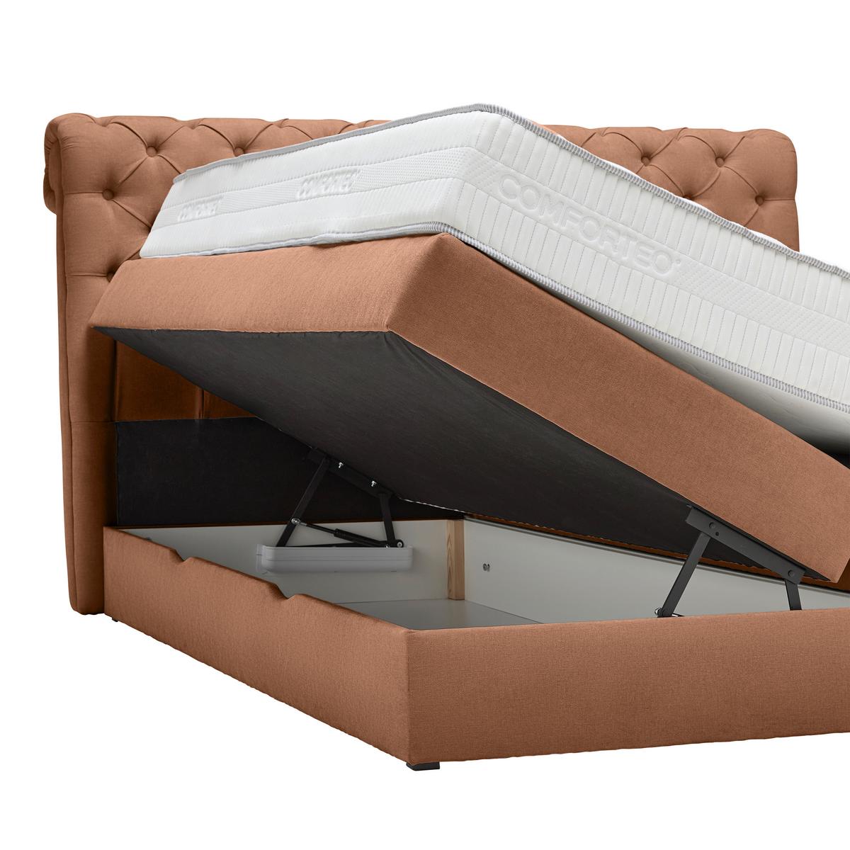 Boxspringbett Belano Rostfarben ca. 160x200cm - Rostfarben, Konventionell, Holz/Holzwerkstoff (160/200cm) - Premium Living