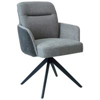 KRZESŁO Z PODŁOKIETNIKAMI CAN - jasnoszary/czarny, Design, metal/tkanina (60,5/88/65cm) - Novel