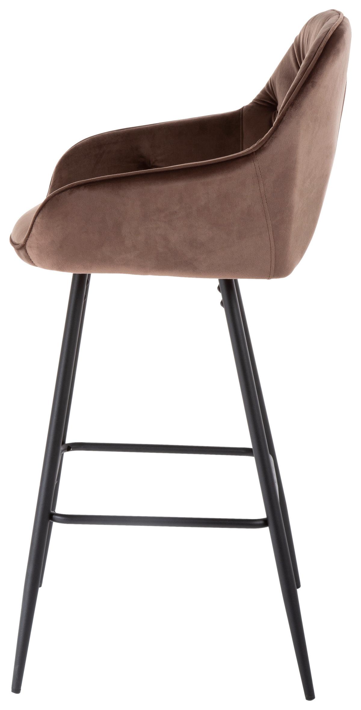 STOŁEK BAROWY TONI  -EXKLUSIV- - czarny/brązowy, Design, metal/tkanina (55/107/53cm) - Carryhome