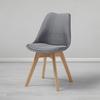 STOL ROCKSI - bokfärgad/grå, Modern, trä/textil (43/82,5/43cm) - Bessagi Home