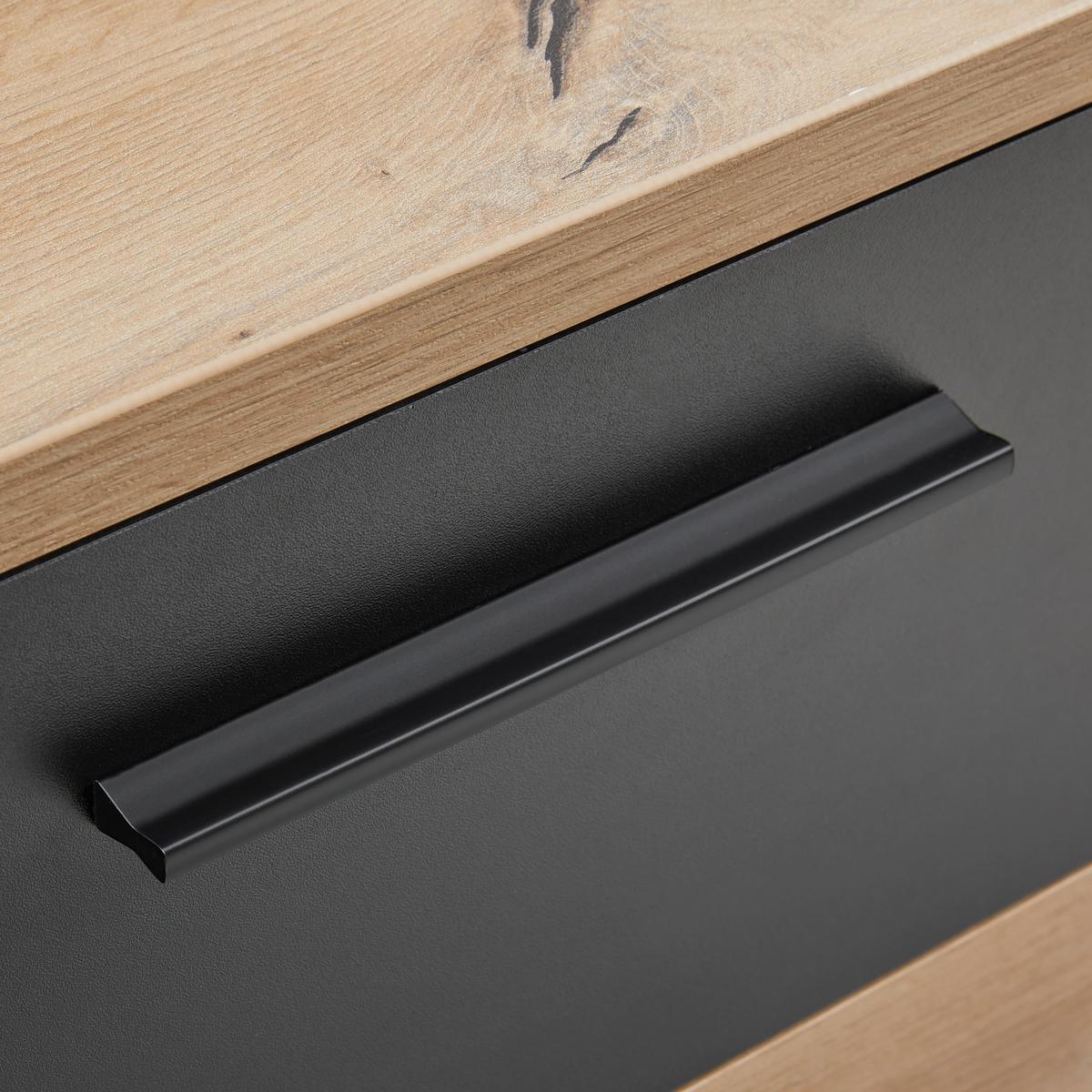 Nachtkästchen in Schwarz/Eichefarben - Eichefarben/Schwarz, KONVENTIONELL, Holzwerkstoff/Kunststoff (45,2/62,5/41,3cm) - Mömax