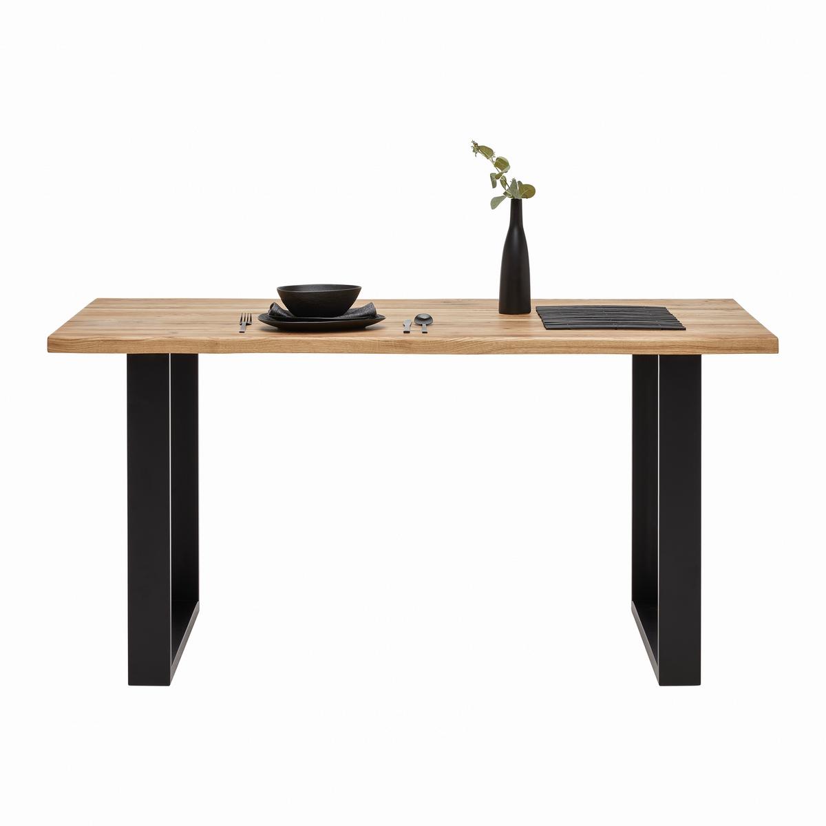 Esstisch Brook Eichefarben - Eichefarben/Schwarz, Modern, Naturmaterialien/Holz (180/90/75,5cm) - Mömax