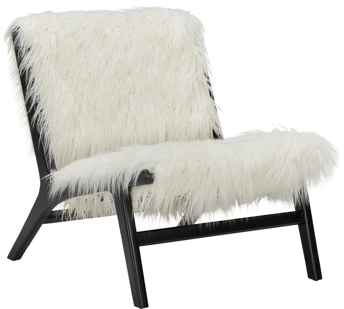 Armlehnstuhl in Schwarz/Weiss - Weiss/Schwarz, Lifestyle, Holz (64/72/76,5cm) - Zandiara