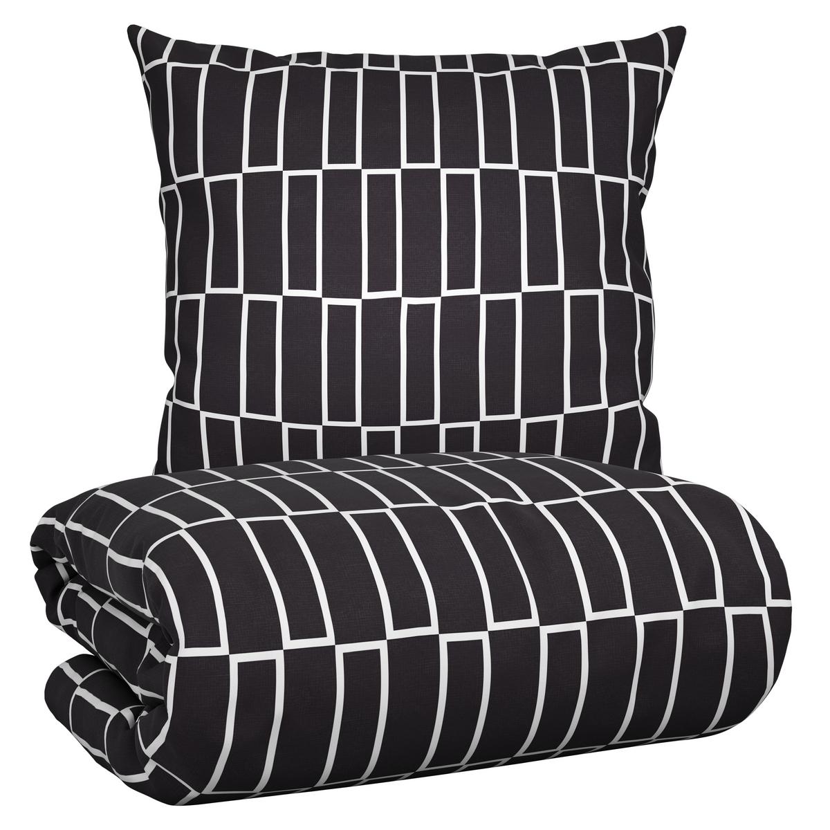 Bettwäsche Brigg in diversen Farben - Taupe/Schwarz, Textil (135/200cm) - Modern Living