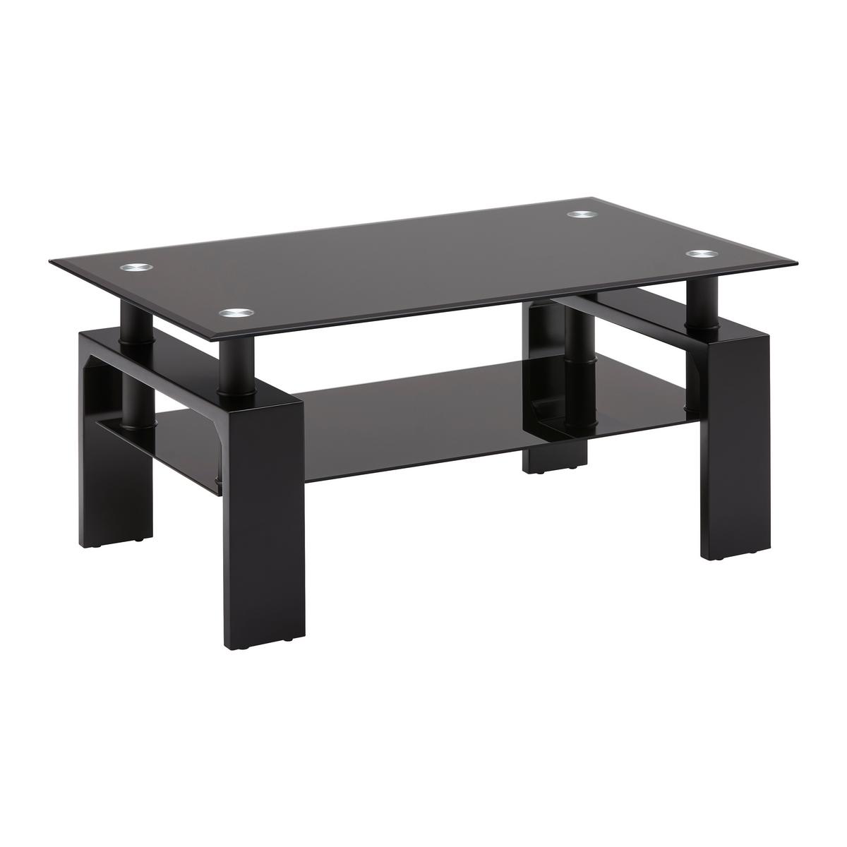 Couchtisch Intro Schwarz - Schwarz, MODERN, Glas/Holzwerkstoff (100/60/45cm) - Mömax