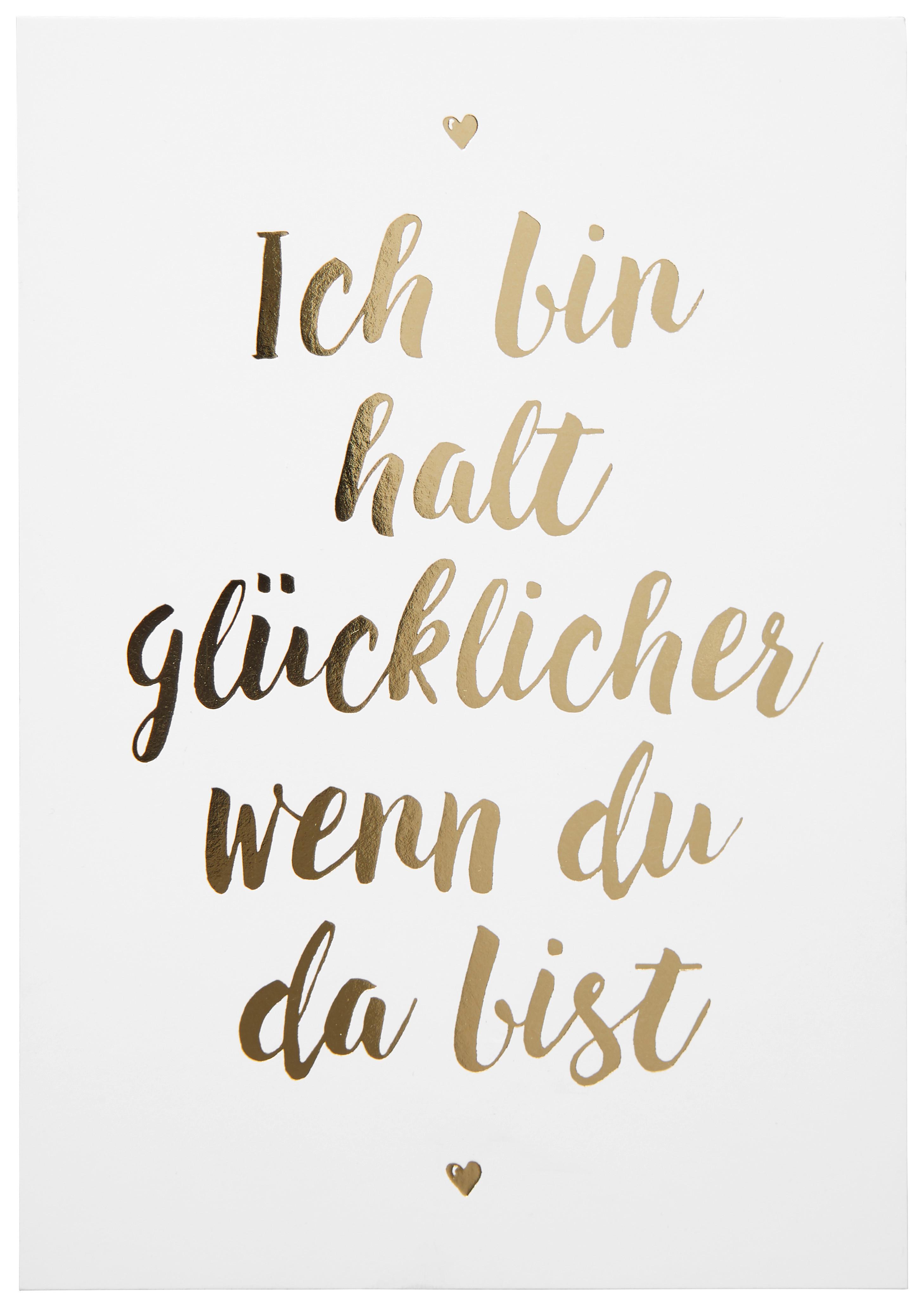 POSTKARTE GOLD - Goldfarben/Weiß, MODERN, Papier (10,5/14,8cm)