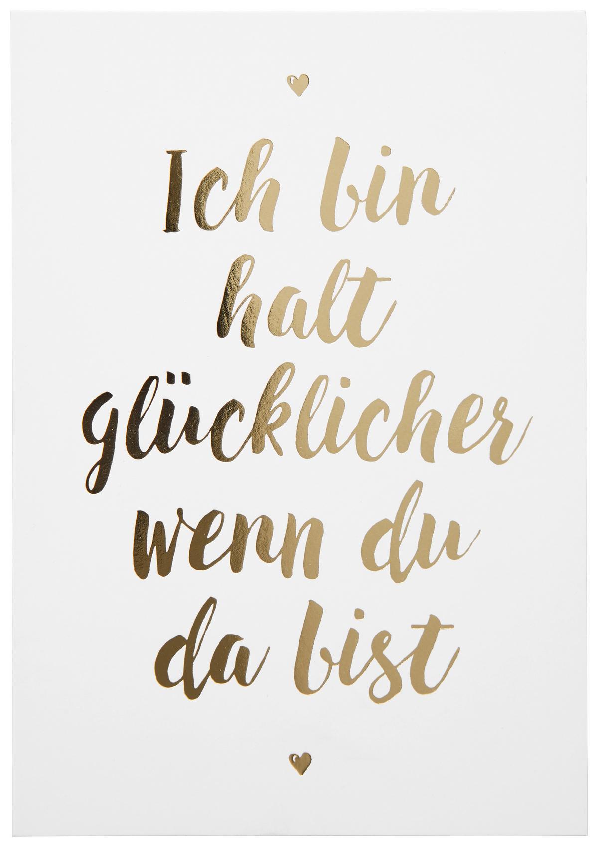 POSTKARTE GOLD - Goldfarben/Weiß, MODERN, Papier (10,5/14,8cm)