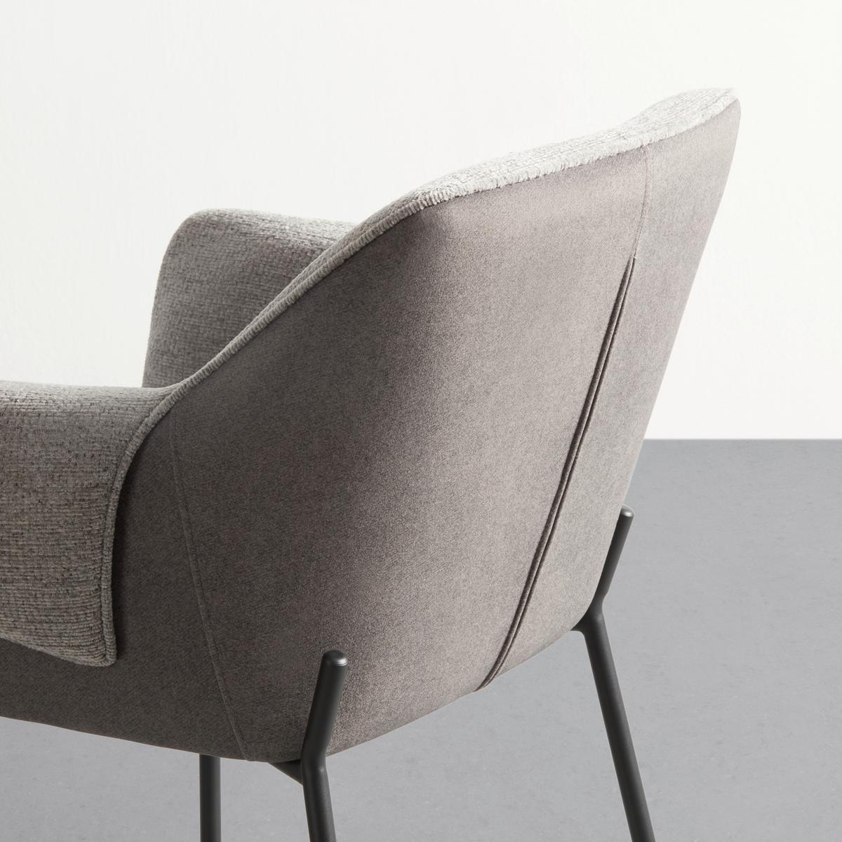 Armlehnstuhl Chloe Braun/Dunkelbraun - Dunkelbraun/Schwarz, Lifestyle, Textil/Metall (63/84/64cm) - Premium Living