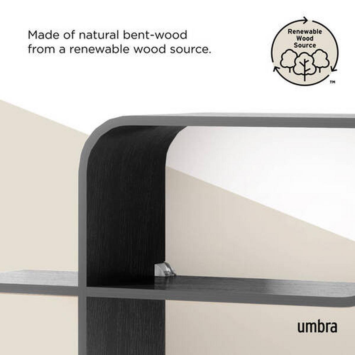 Wandregal Montage Schwarz - Schwarz, KONVENTIONELL, Holz (64/48/16cm) - Umbra