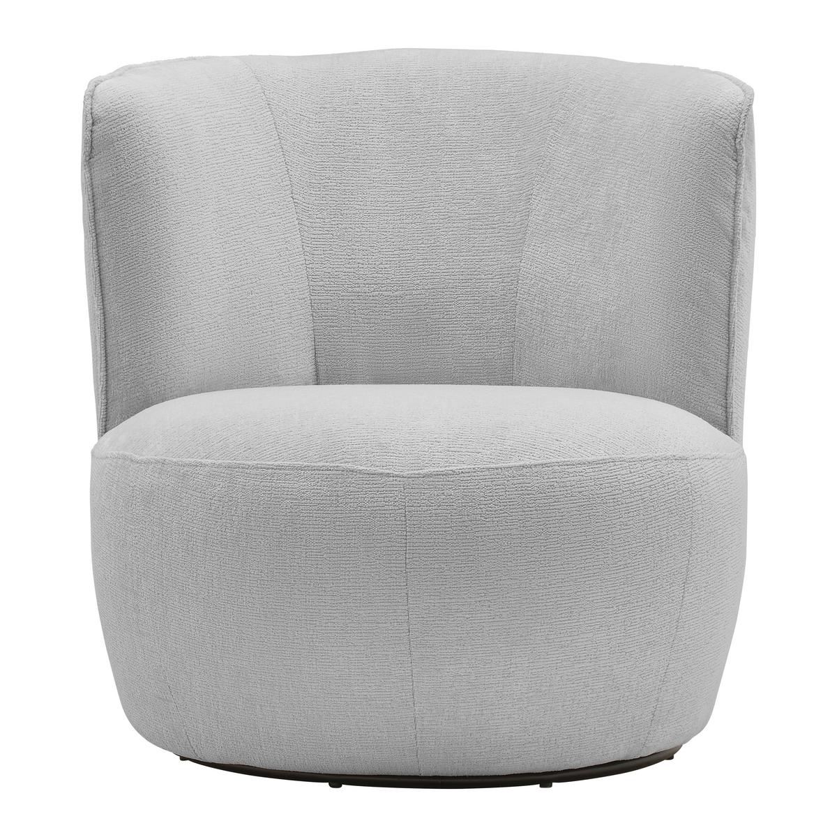 Sessel Jasima Hellgrau drehbar - Hellgrau/Schwarz, MODERN, Textil/Metall (77/81/85cm) - Premium Living