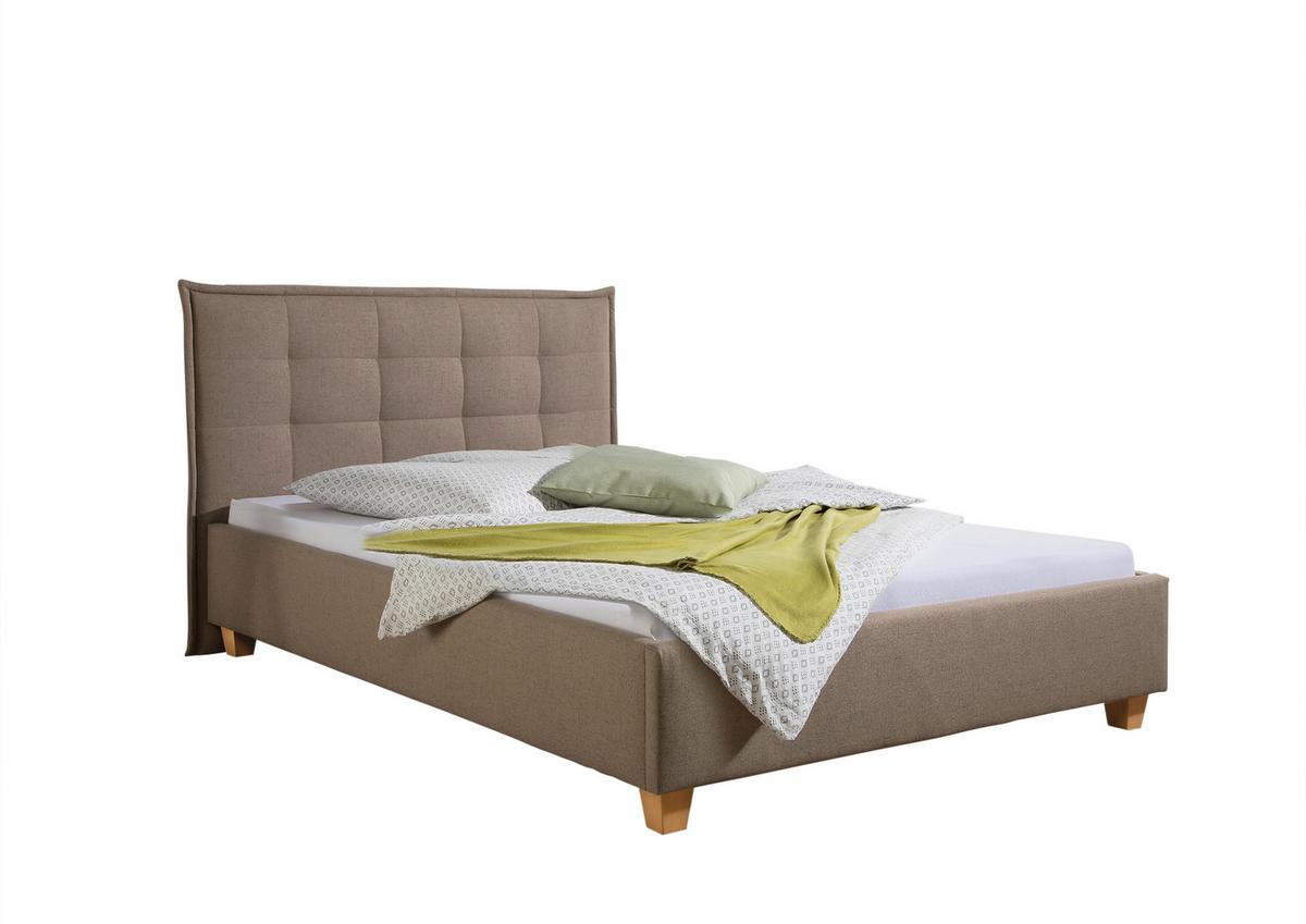Polsterbett Tracy Hellbraun ca. 100x200 cm - Hellbraun/Naturfarben, MODERN, Holz/Textil (100/200cm) - Livetastic