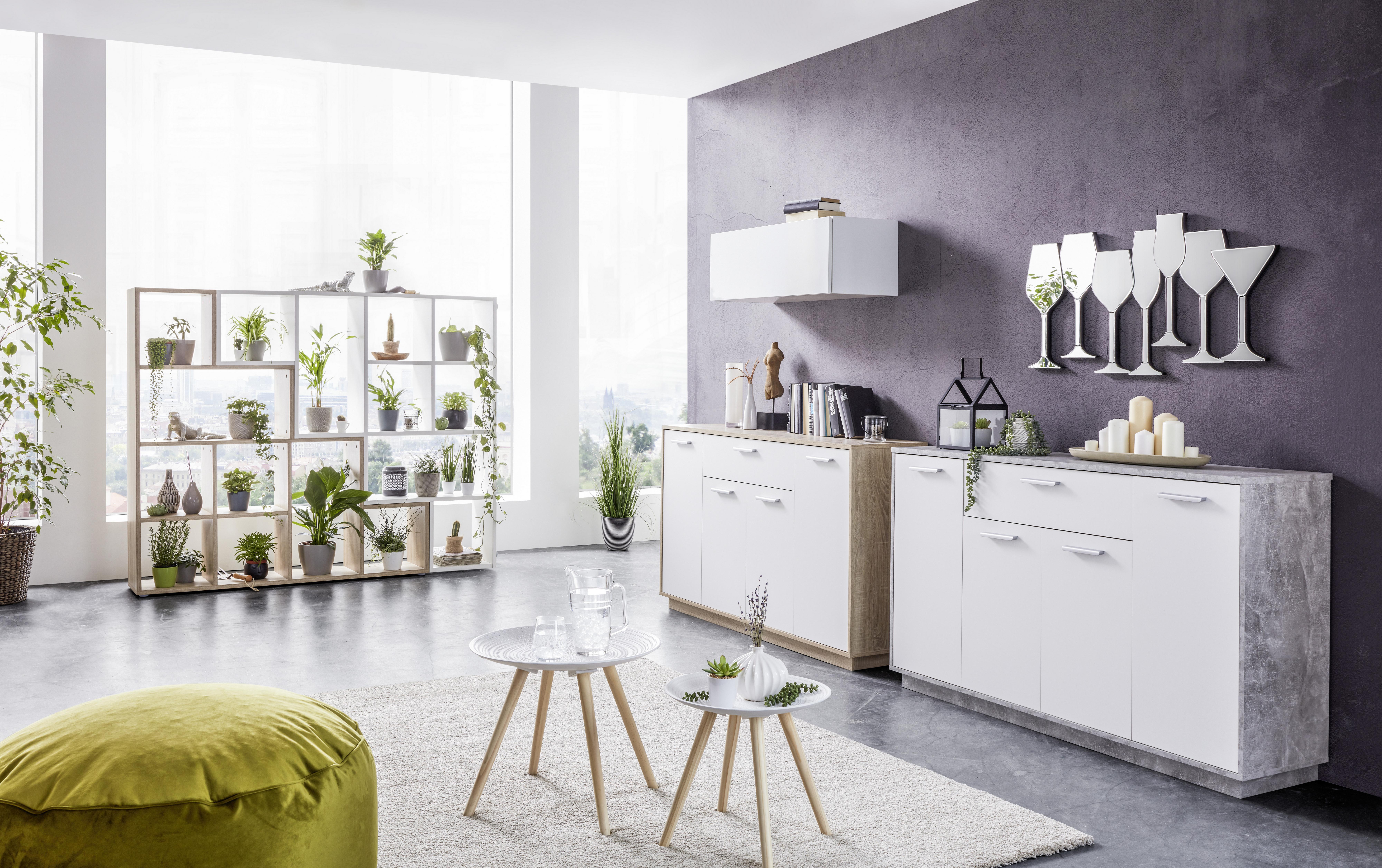 Raumteiler in Weiss - weiss, Holzwerkstoff (149/153/33cm) - Modern Living