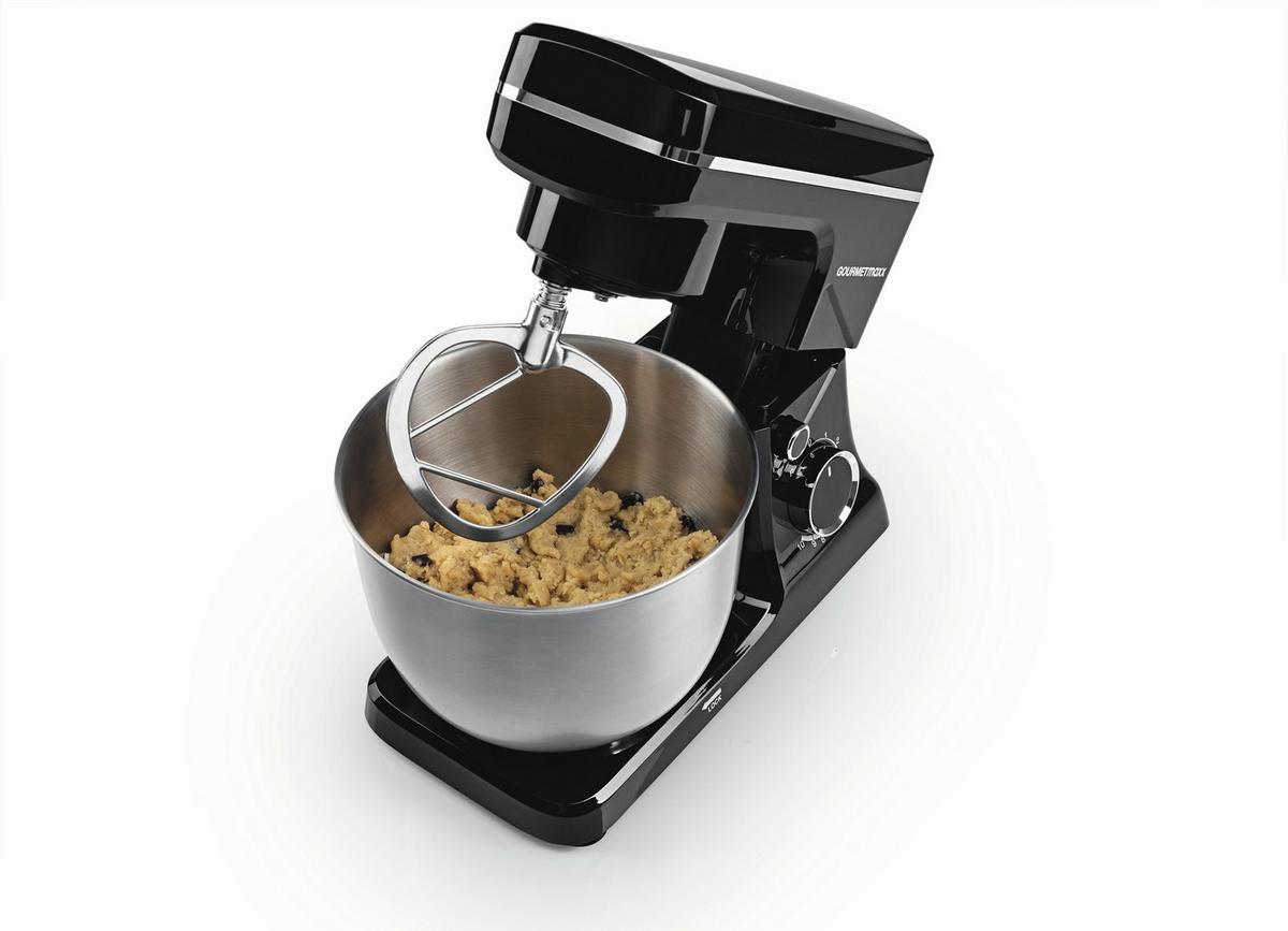Küchenmaschine Gourmetmaxx Schwarz/Edelstahlf. max. 1500W - Edelstahlfarben/Schwarz, Basics, Kunststoff/Metall (36/22,5/39cm)