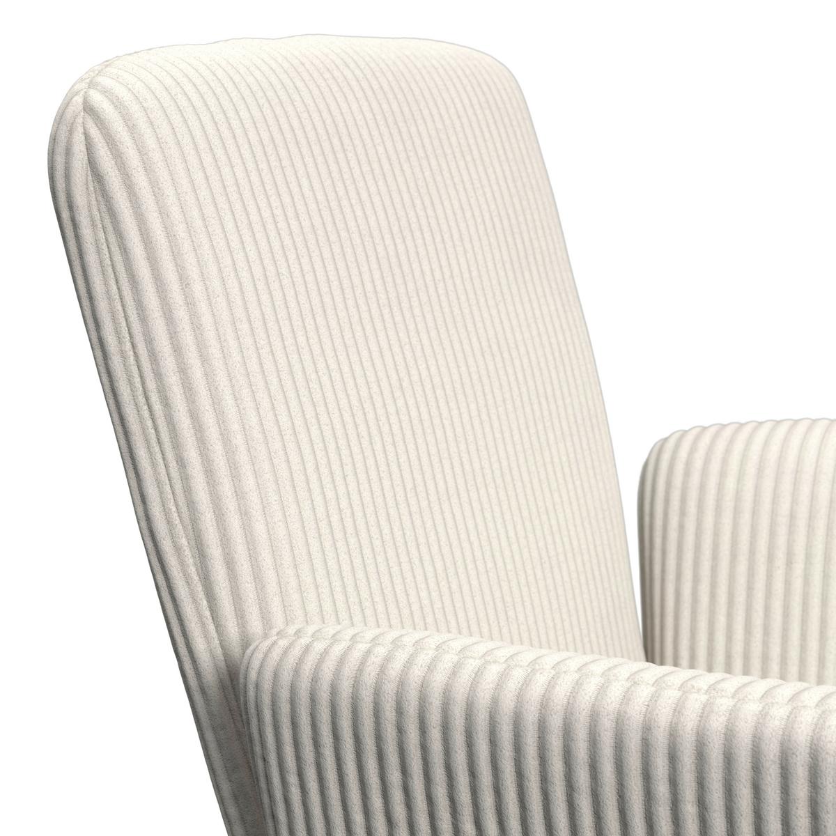 Armlehnstuhl Mairo Creme Cord Gepolstert - Buchefarben/Creme, MODERN, Holz/Textil (66cm) - Bessagi Home