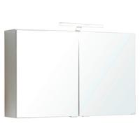 Spiegelschrank Siena mit LED ca. 80x65x20cm 2-türig Weiß - Chromfarben/Weiß, MODERN, Holzwerkstoff/Metall (80/65/20cm) - Held