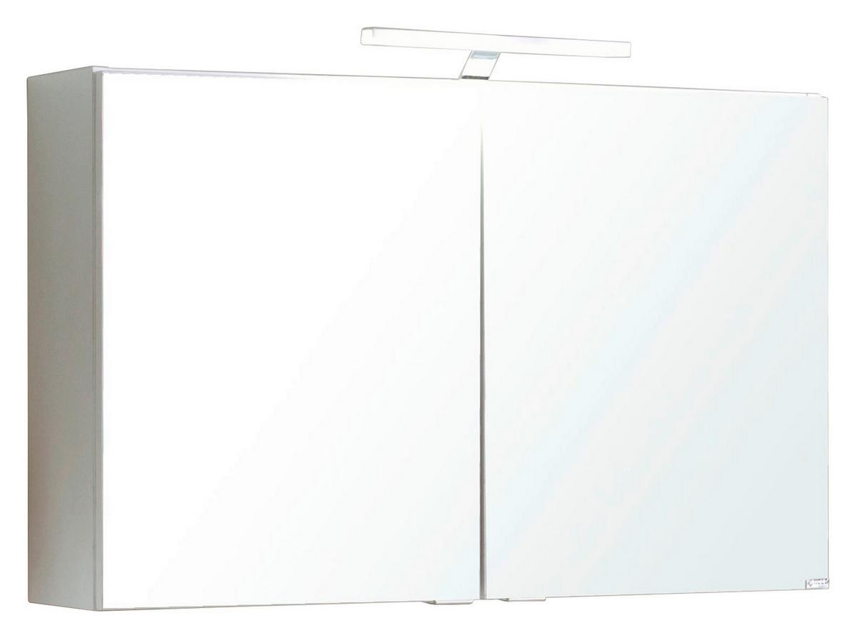 Badezimmer in Weiss/ Eichefarbe 'Siena' - Weiß/Silbereichenfarben, MODERN, Holzwerkstoff/Stein (80cm) - Held