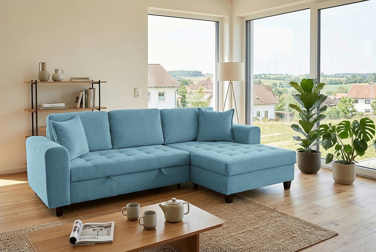 Coltar MORITZ - albastru deschis, Trend, textil (265/155cm) - Modern Living