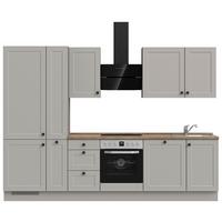 Küchenblock Cascada High m. Geräten Grau - Eiche dunkel/Schwarz, MODERN, Holzwerkstoff/Metall (300cm) - Nobilia