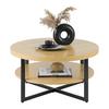 SOFFBORD RONDO - svart/ek Artisan, Klassisk, metall/trämaterial (80/80/40cm) - Mömax