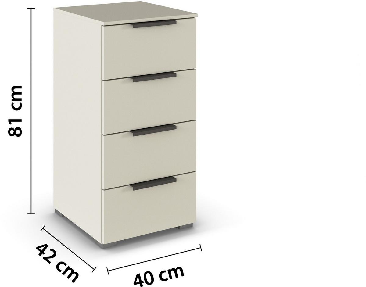 Komoda Paola, Barva Šampanjca - barve šampanjca/barve aluminija, Trend, kovina/leseni material (50/81/42cm) - Novel