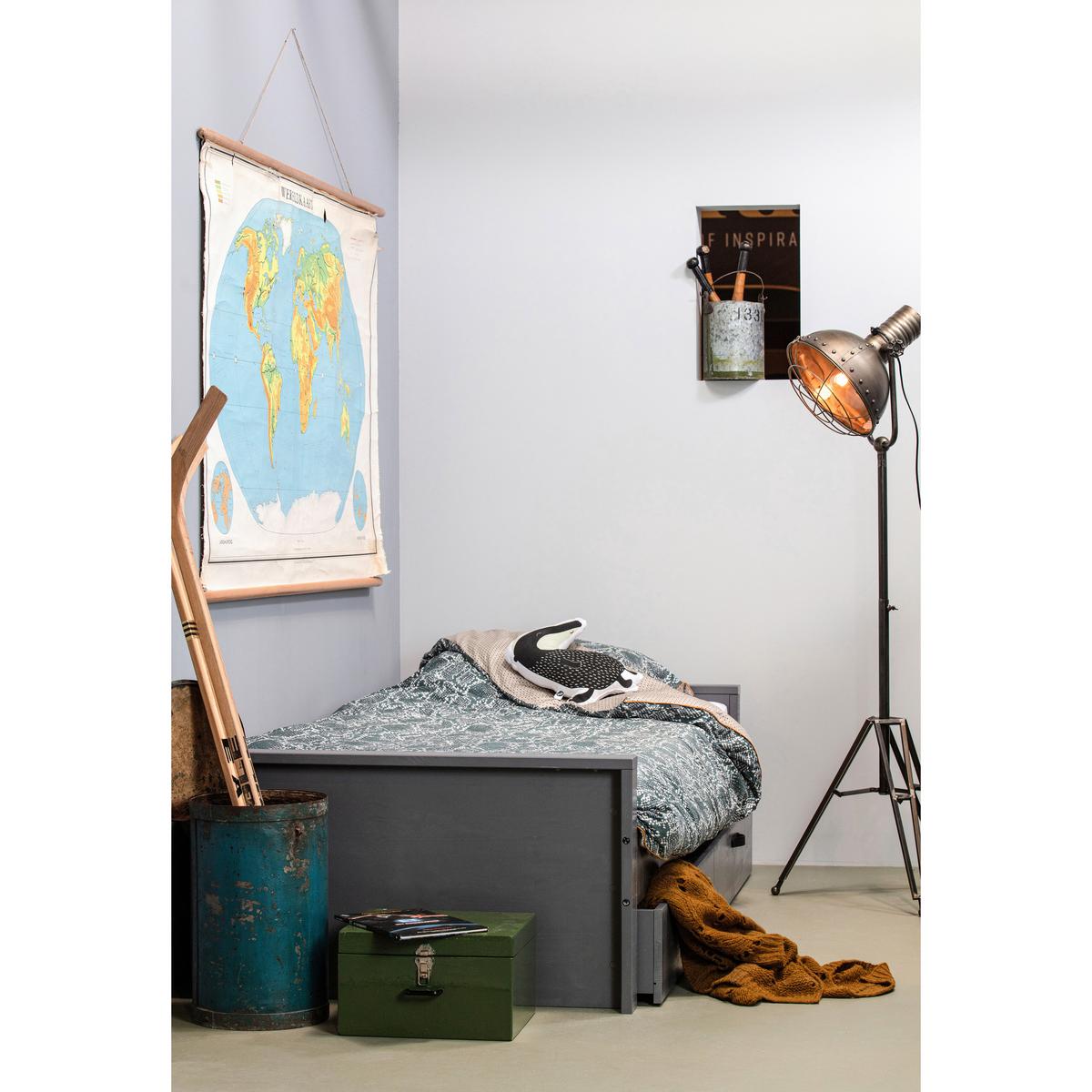 Bett Morris Grau ca. 90x200 cm - Grau, Design, Holz (90/200cm) - Livetastic
