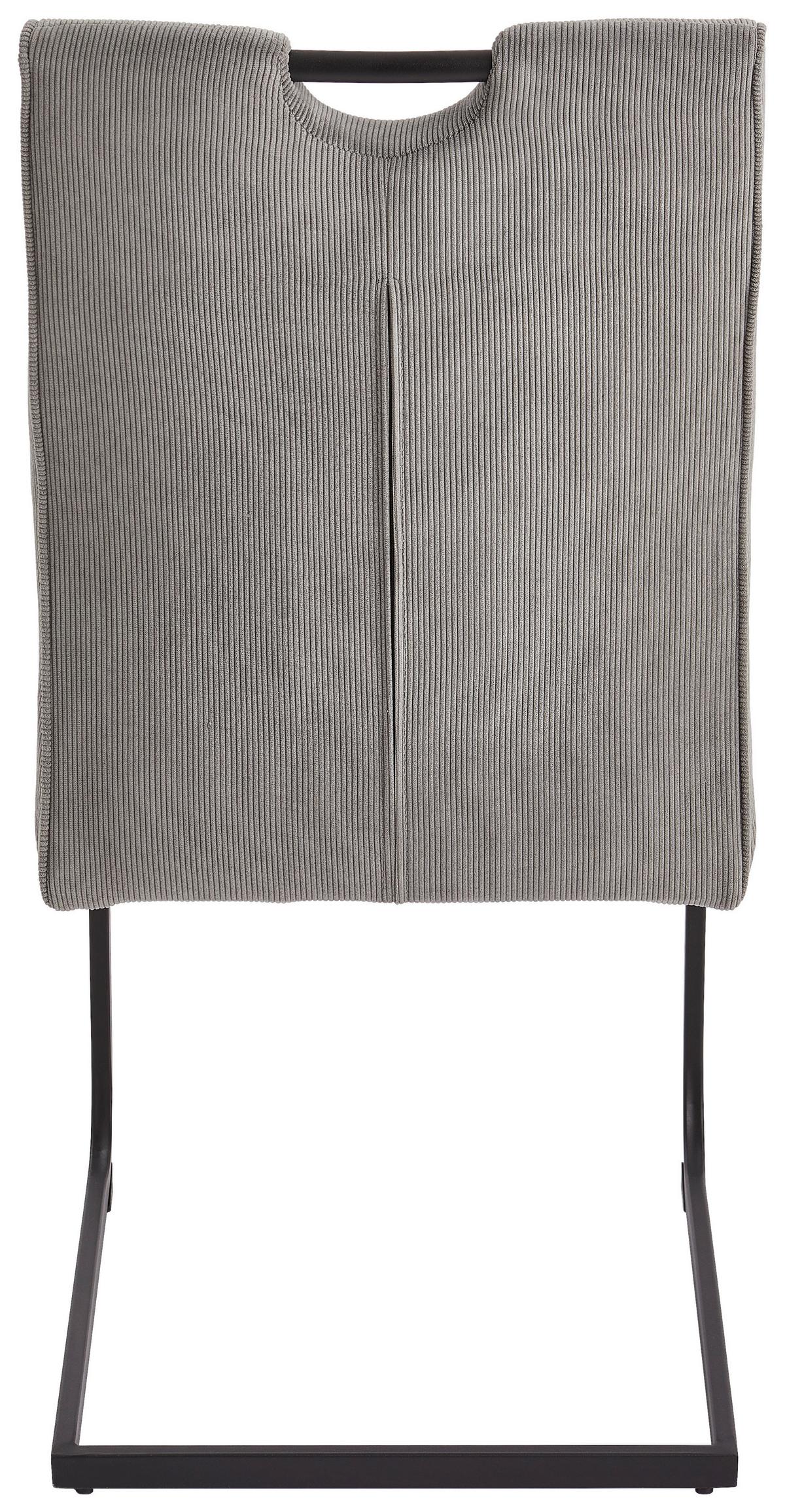 KRZESŁO NA PŁOZIE EMILY - czarny/szary, Modern, metal/tkanina (49/98/61cm) - Livetastic