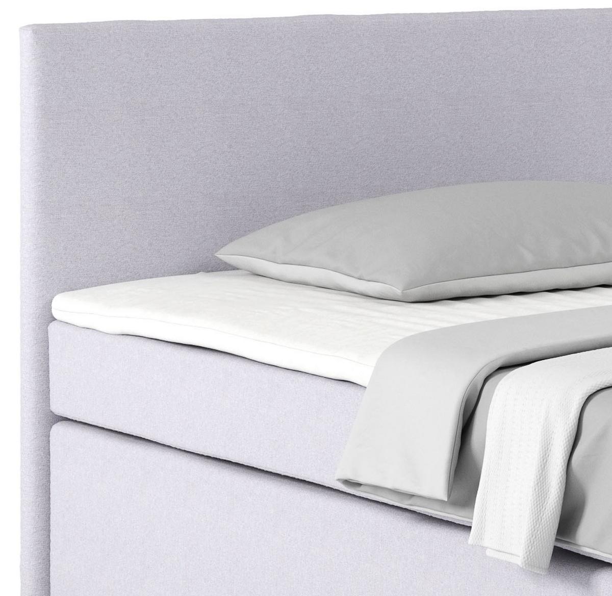 Boxspring Krevet Nero - sivo-bijela/svijetlo siva, Konvencionalno, tekstil/metal (140/200cm) - Best Price