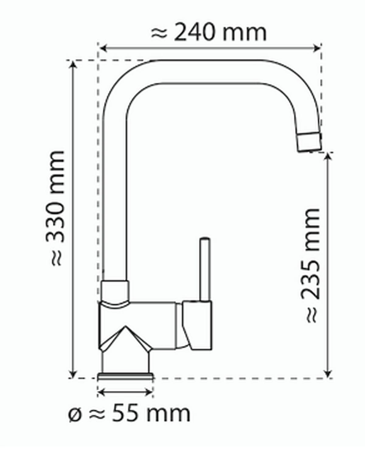 Küchenarmatur Sistant Stockholm Graphitfarben - Graphitfarben, Basics, Metall (33cm) - Sistant