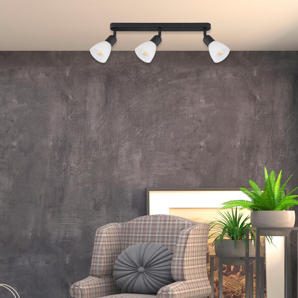 Strahler Lp-877/3w Bk Malta - Schwarz, Konventionell, Glas (65/9,5/4cm)