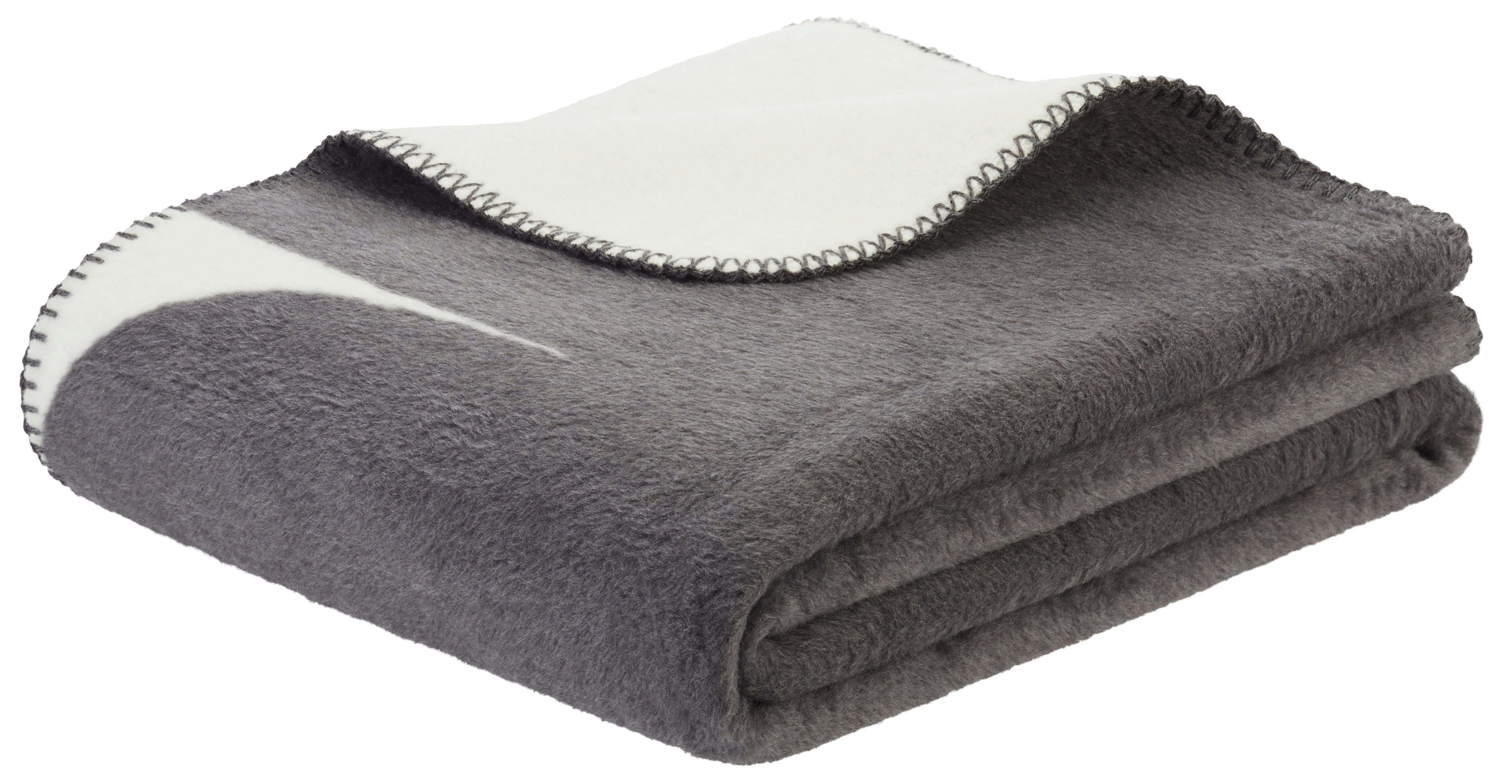 Decke Pebble Stone in Schwarz/Weiß ca. 130x170cm - Schwarz/Weiß, MODERN, Textil (130/170cm) - Modern Living