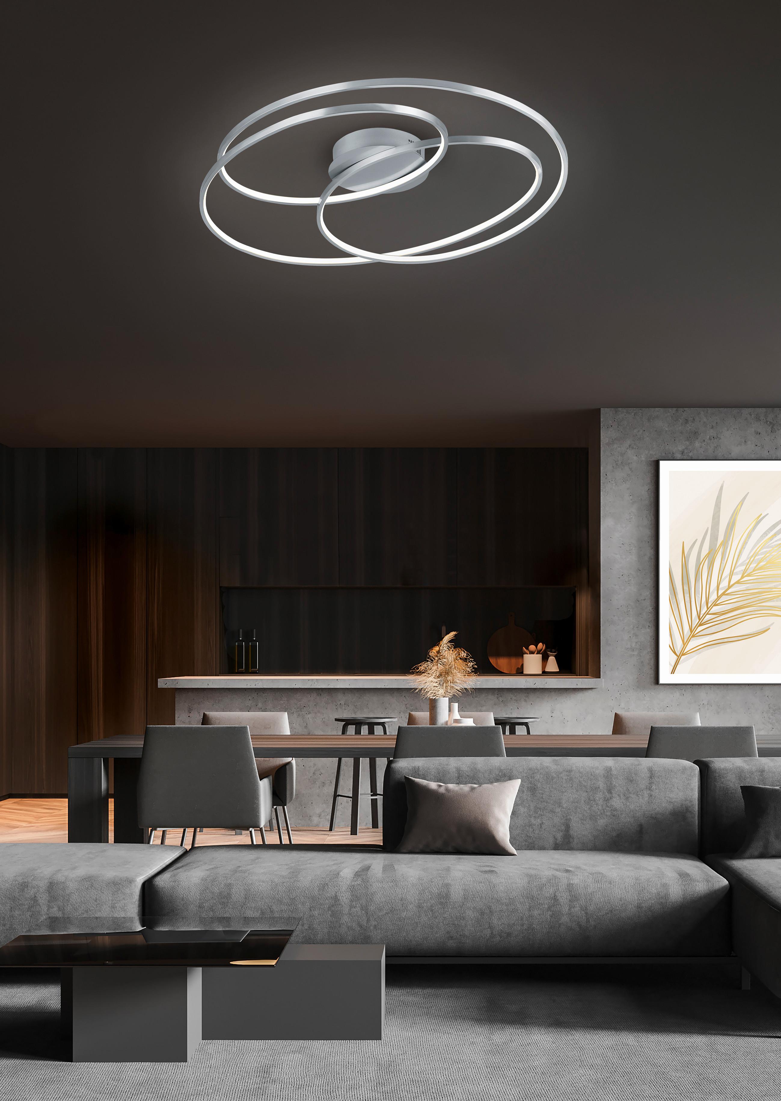 LED-Deckenleuchte Gale Nickelfarben max. 50 Watt - Nickelfarben, Design, Metall (80/14/65cm) - Trio Leuchten