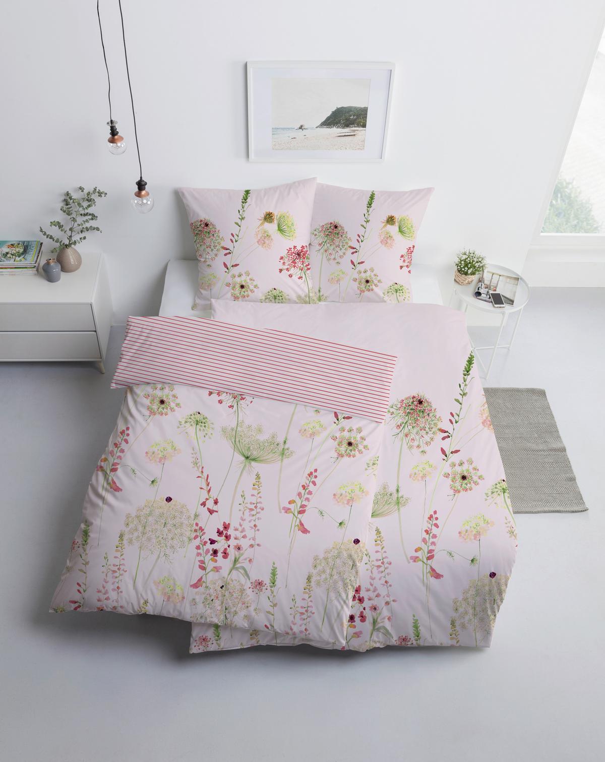 POŚCIEL MEADOW - różowy, Design, tkanina (135/200cm) - Estella
