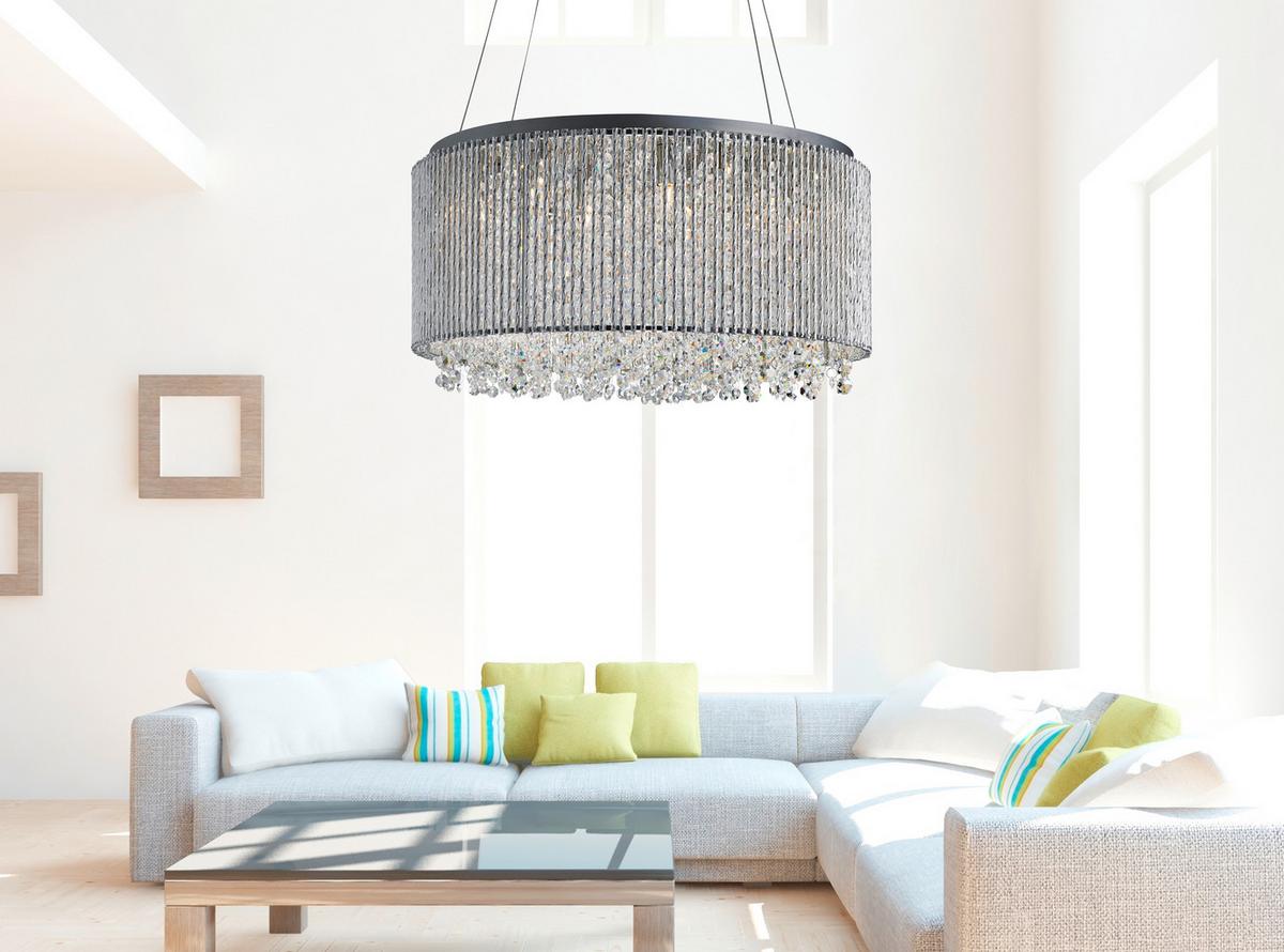 Kristály Függőlámpa Elise 4048-8cc - krómszínű, Konventionell, üveg/fém (41/142cm)