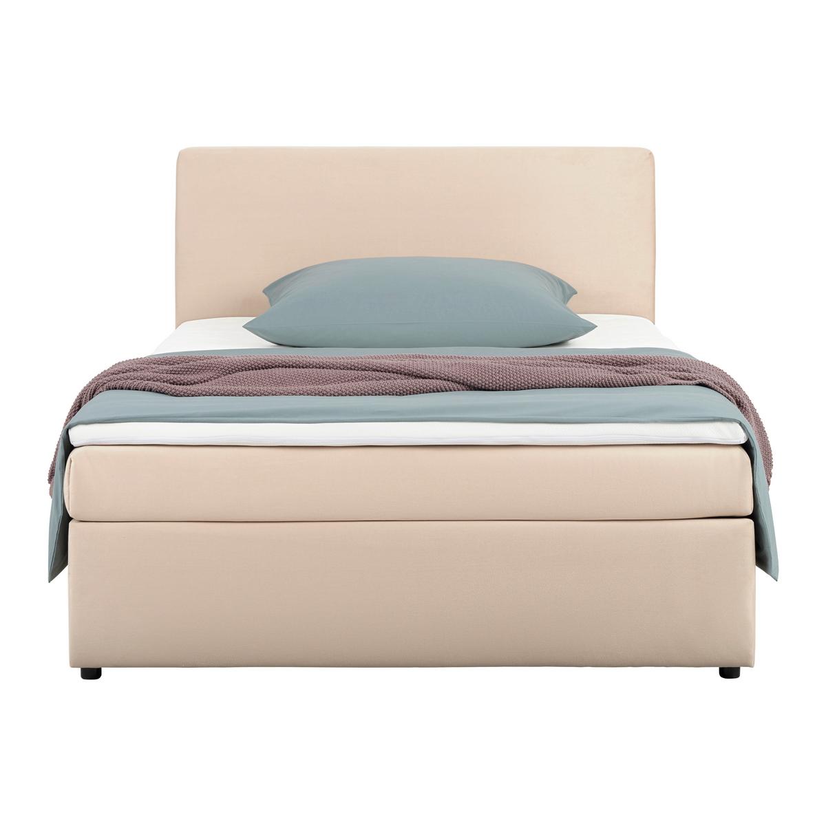 Boxbett Jupiter Plus Creme ca. 140x200cm - Creme/Schwarz, KONVENTIONELL, Holz/Kunststoff (140/200cm) - Mömax