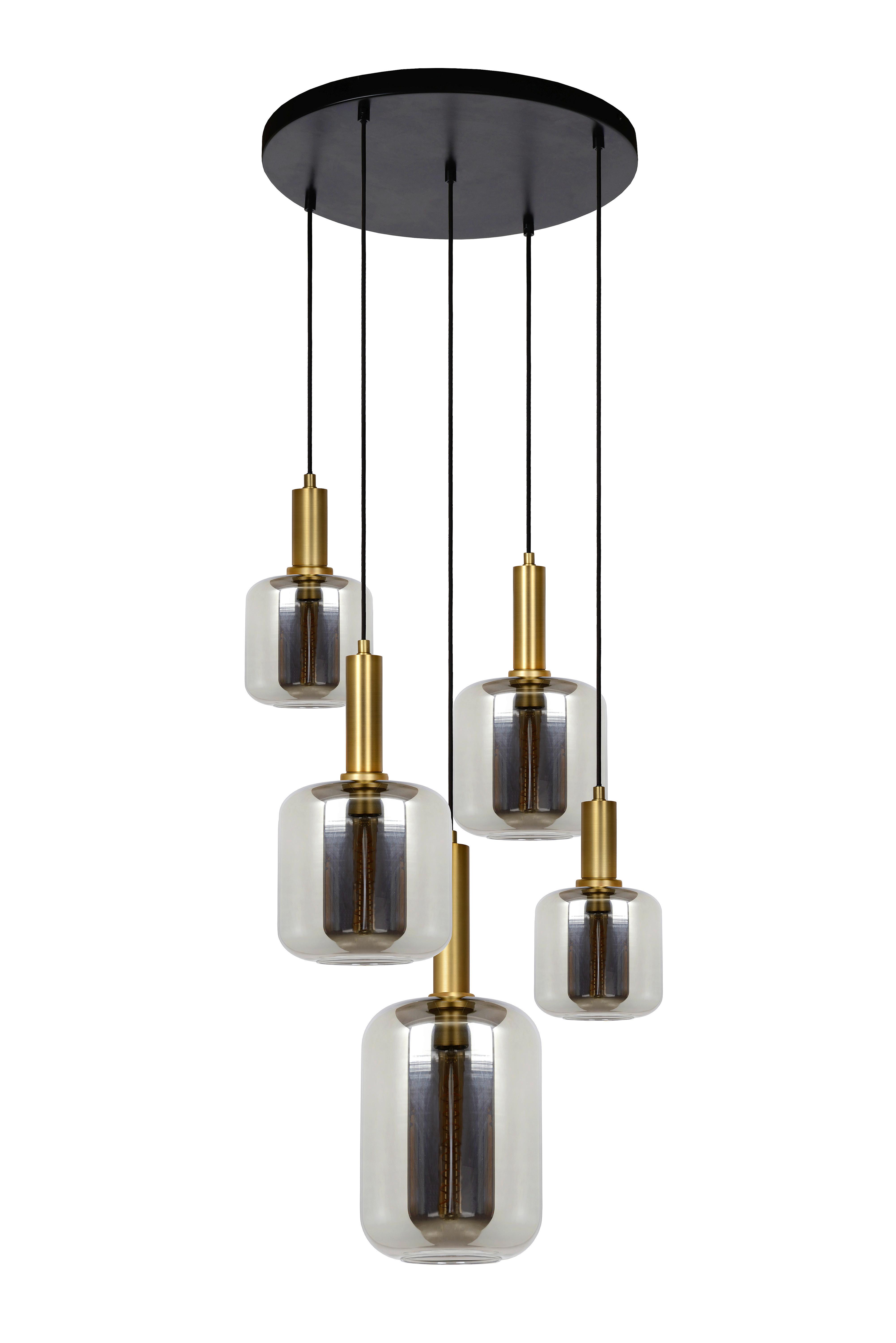LAMPA WISZĄCA 45494/15/65 JOANET - jasnoszary, Design, szkło (71/180cm) - Lucide
