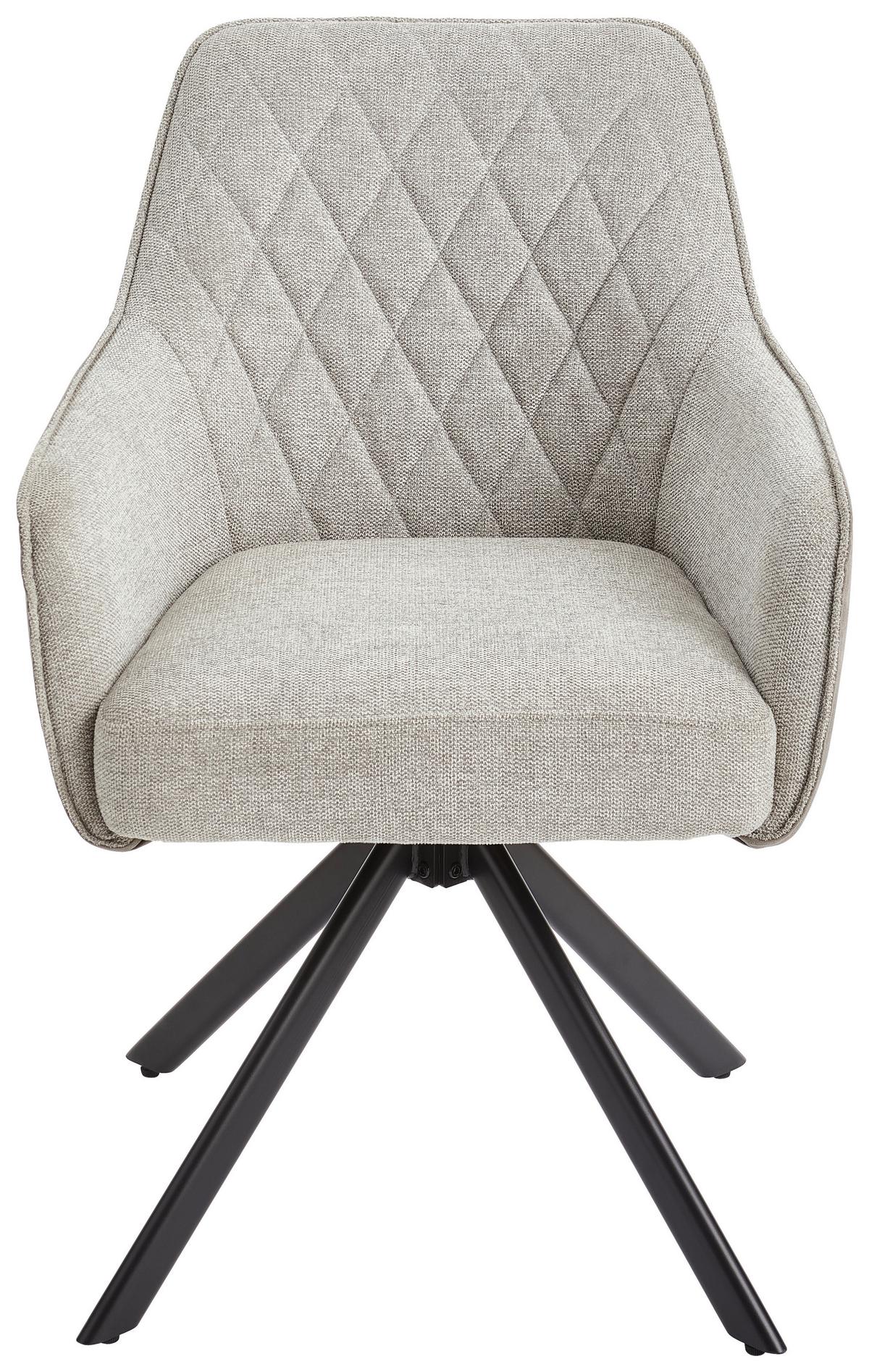 KRZESŁO Z PODŁOKIETNIKAMI JULE - beżowy/czarny, Modern, metal/drewno (60/87/65cm) - Livetastic