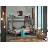 Etagenbett MARTIN Grau ca. 90/140x200 cm Echtholz - Grau, MODERN, Holz (90/140/200cm) - Vipack