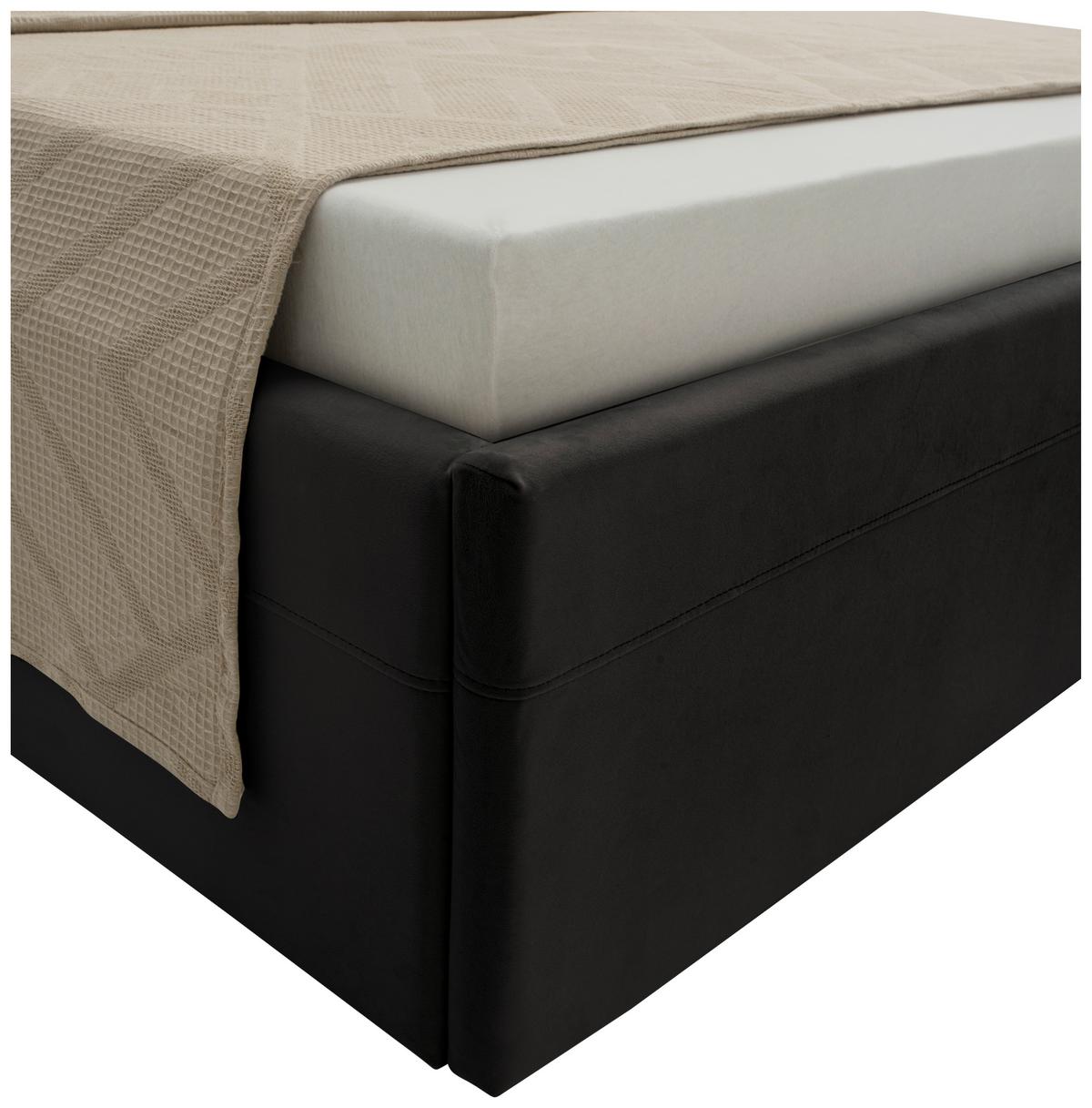 Polsterbett Katar Schwarz ca. 160x200cm - Schwarz, KONVENTIONELL, Textil (160/200cm) - Mömax