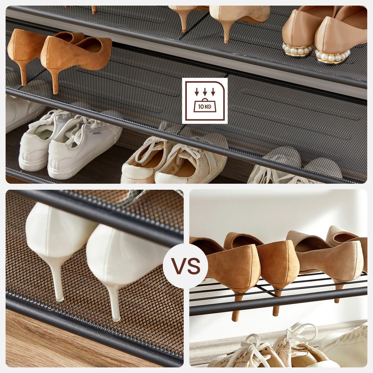 SCHUHREGAL SHOE RACK - Schwarz/Braun, MODERN, Holzwerkstoff/Metall (100/152/30cm) - MID.YOU