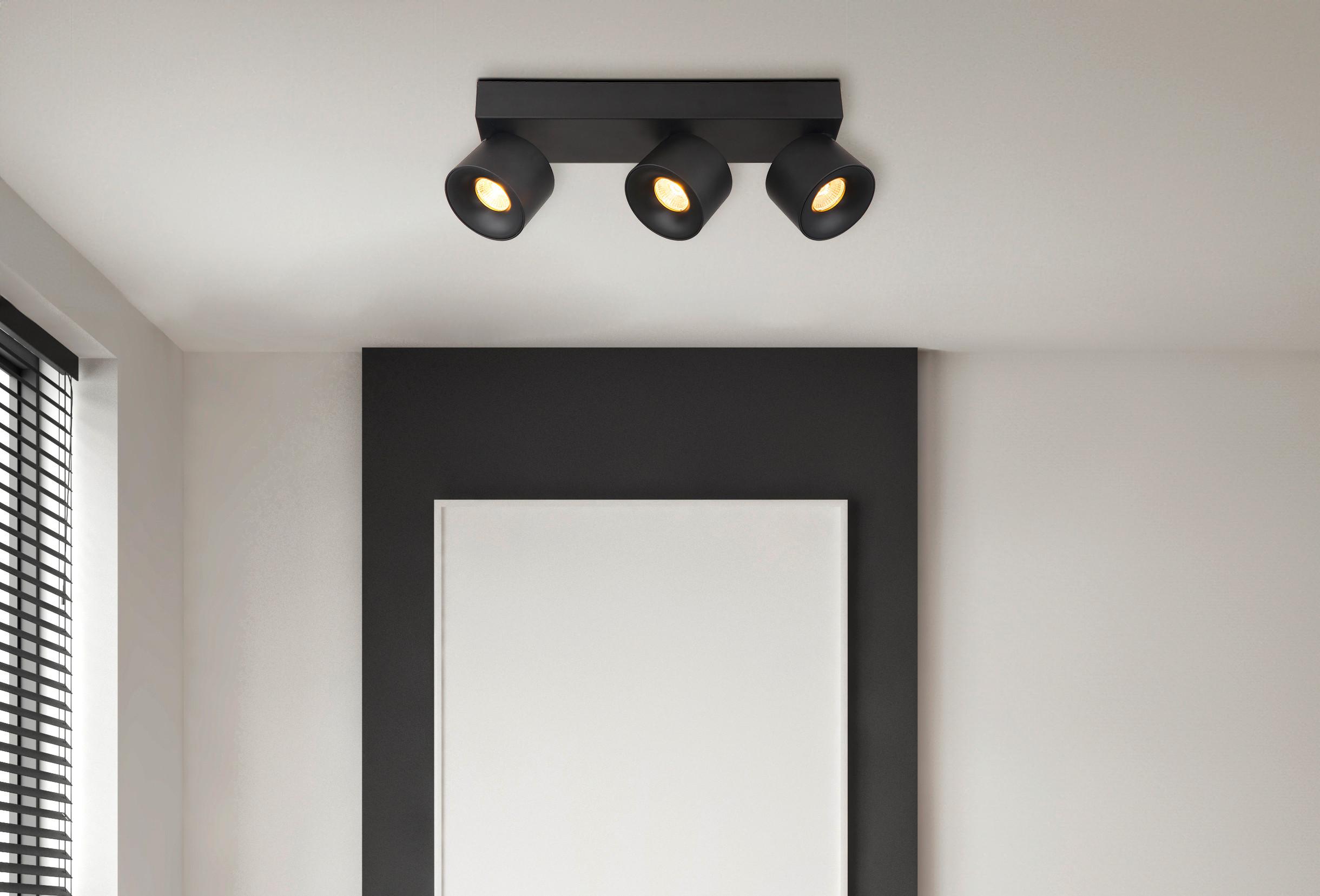 LED-Strahler Rae Schwarz max. 6 Watt - Transparent/Schwarz, Design, Kunststoff/Metall (33/7,2/12cm) - Globo