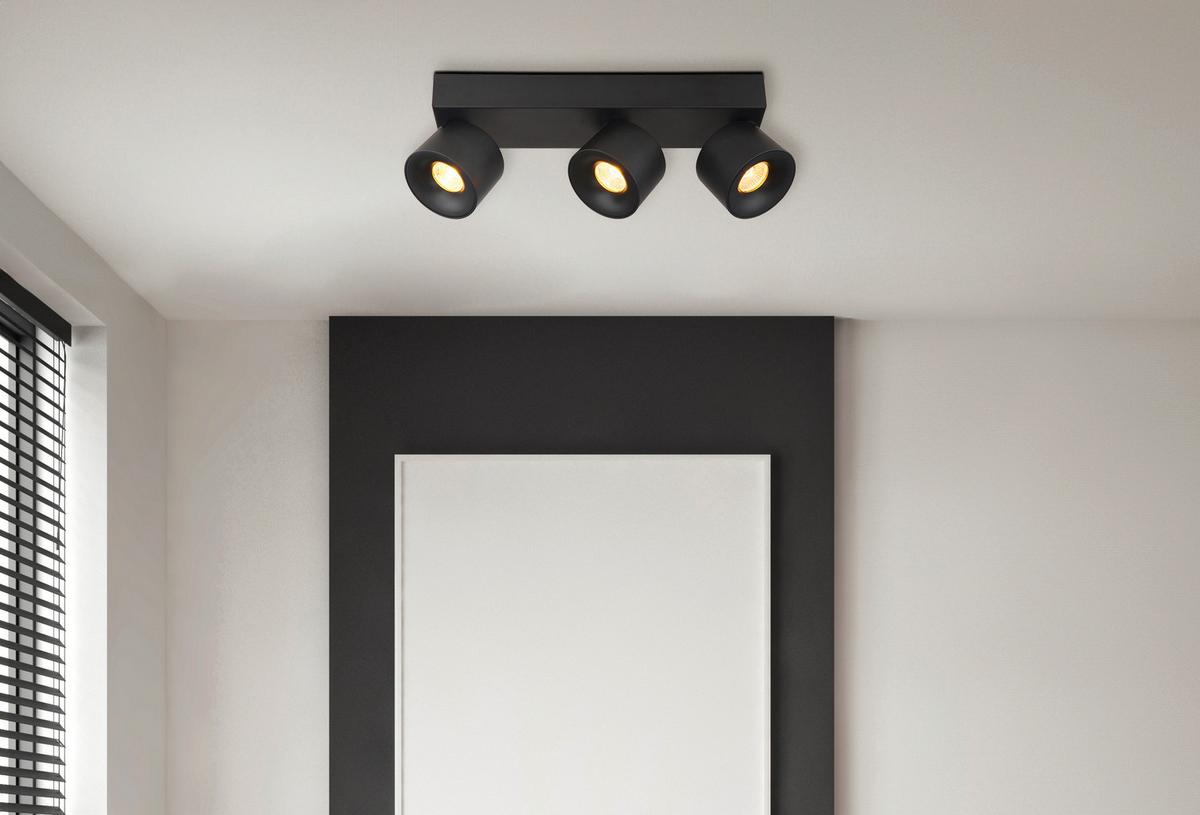LED-Strahler Rae Schwarz max. 6 Watt - Transparent/Schwarz, Design, Kunststoff/Metall (33/7,2/12cm) - Globo