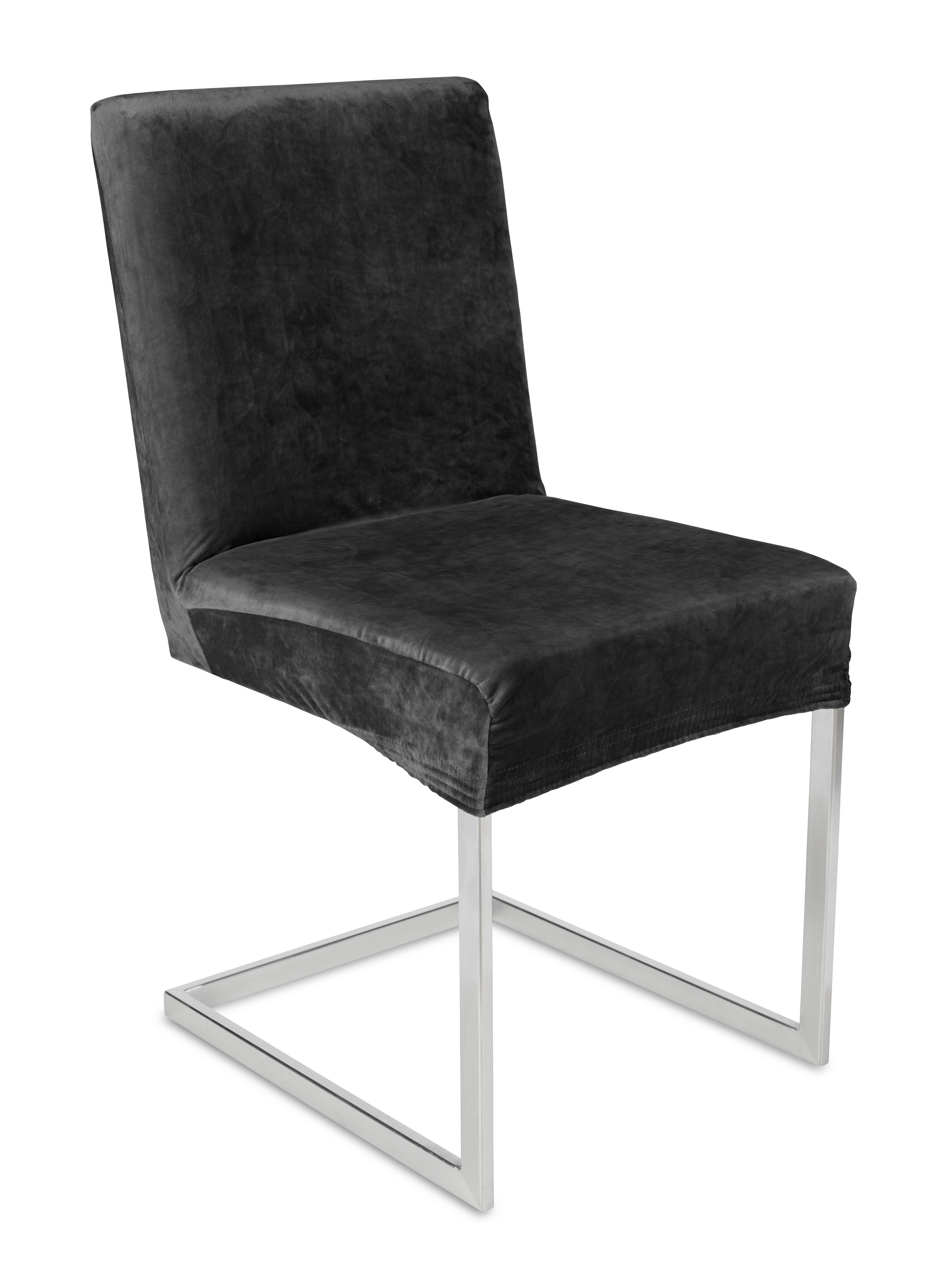 Stuhlhusse Steve Schwarz - Schwarz, KONVENTIONELL, Textil (68/48/48cm) - Modern Living