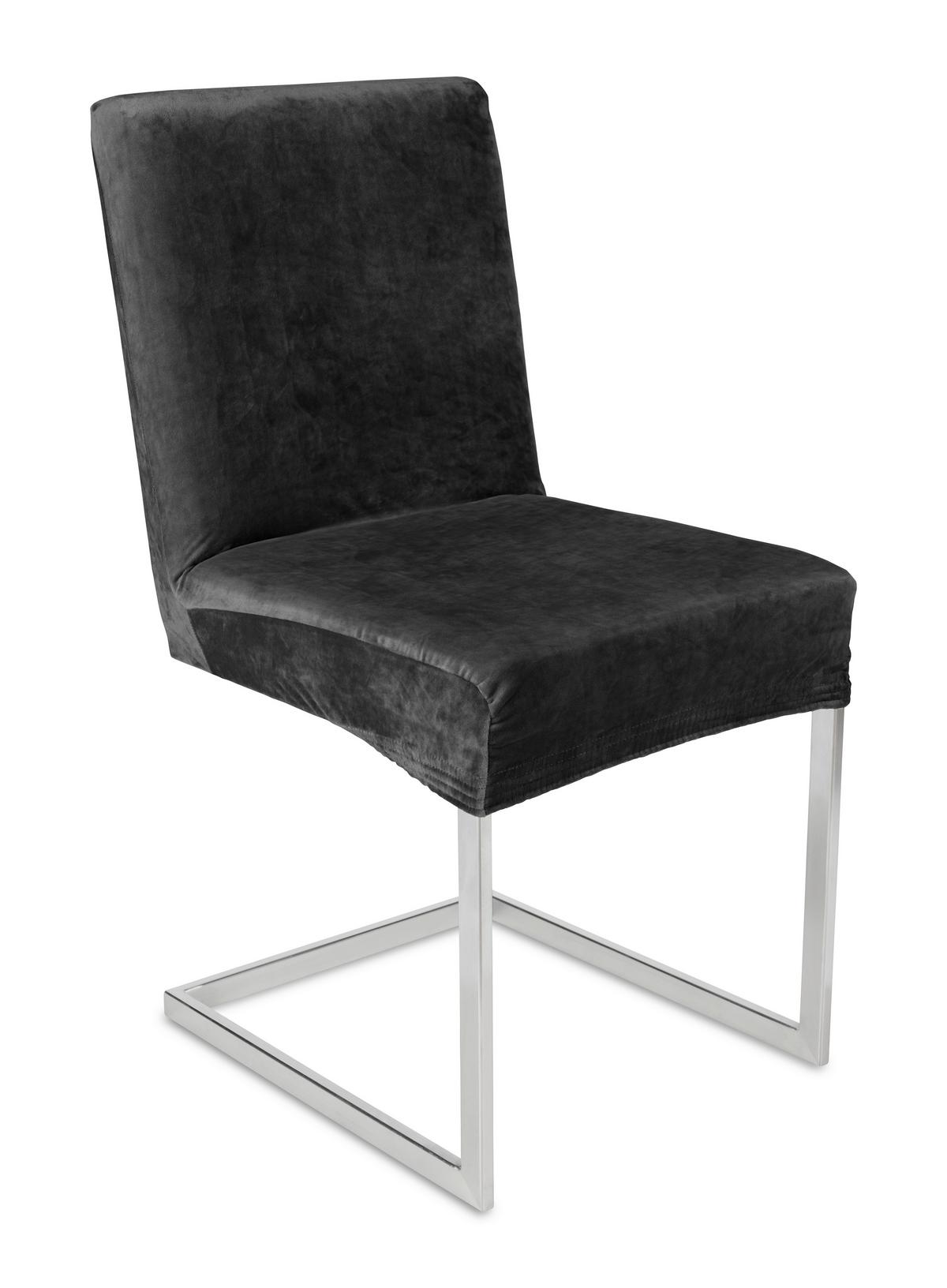 Stuhlhusse Steve Schwarz - Schwarz, KONVENTIONELL, Textil (68/48/48cm) - Modern Living