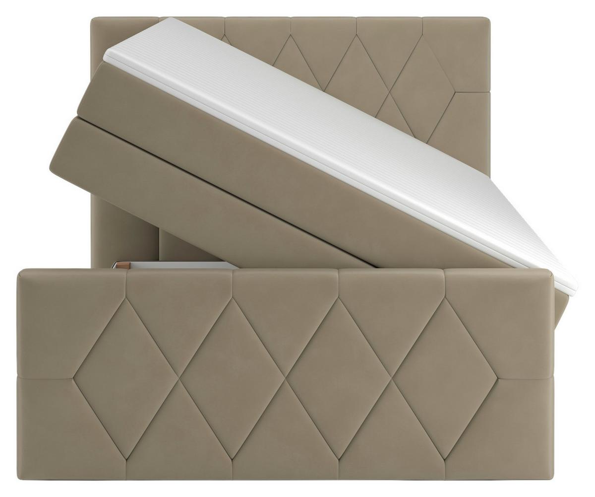 Boxspringbett Josie B Beige ca. 140x200cm - Beige/Schwarz, KONVENTIONELL, Holz/Holzwerkstoff (140/200cm) - Mömax