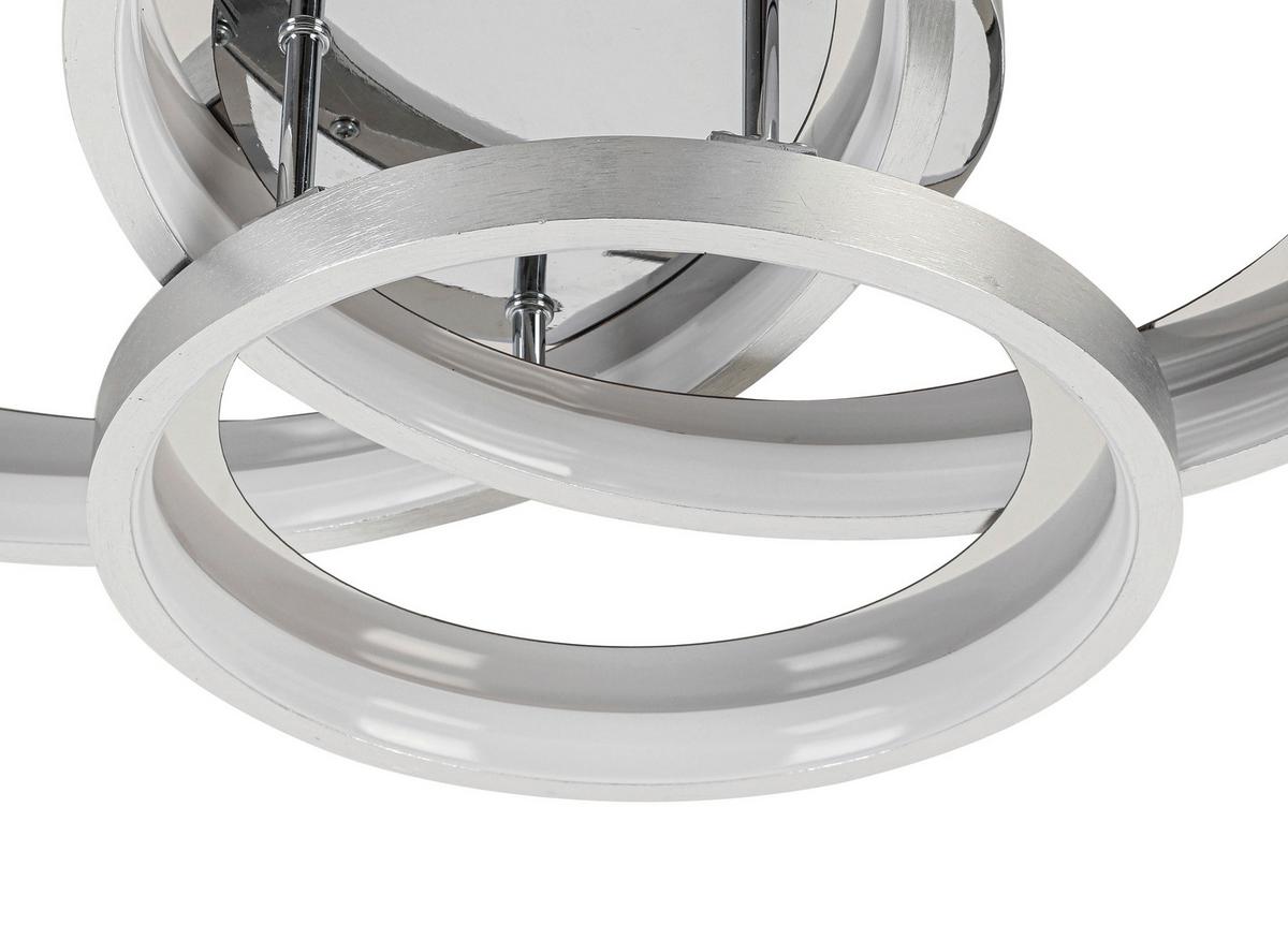LAMPA SUFITOWA LED MATTEO *SBN*SH* - kolor aluminiowy/kolor chromowy, Design, tworzywo sztuczne/metal (54,2/46,8/11cm) - Novel