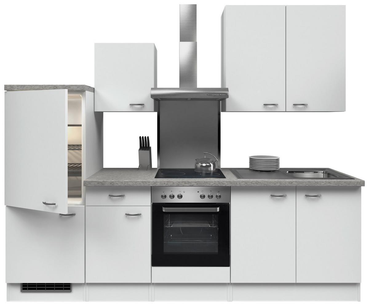 Kuhijski Blok Z Aparati Wito, Bela - barve nerjavečega jekla/bela, Moderno, umetna masa/leseni material (270cm) - FlexWell