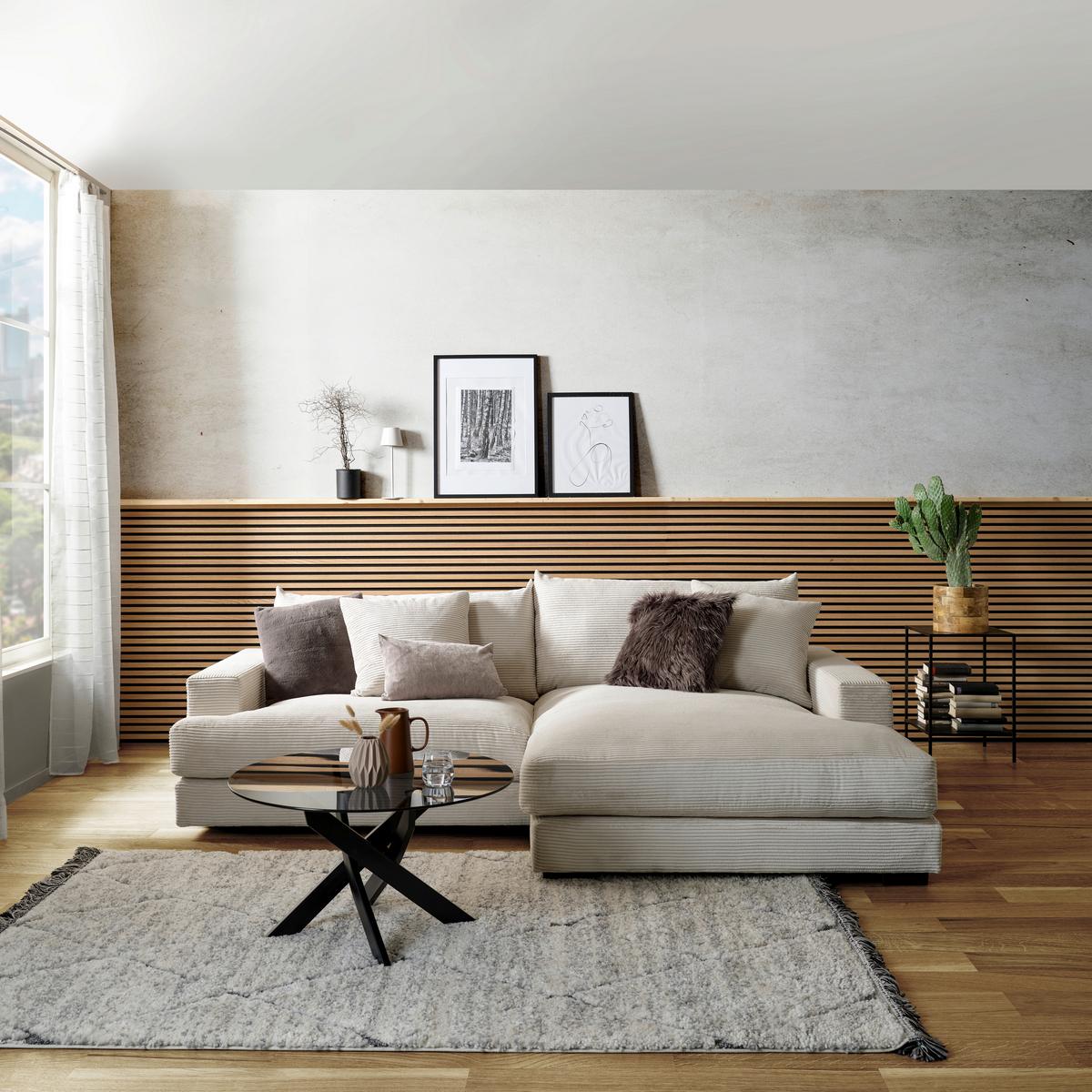 Coltar PELLE - bej, Modern, textil (265/180cm)