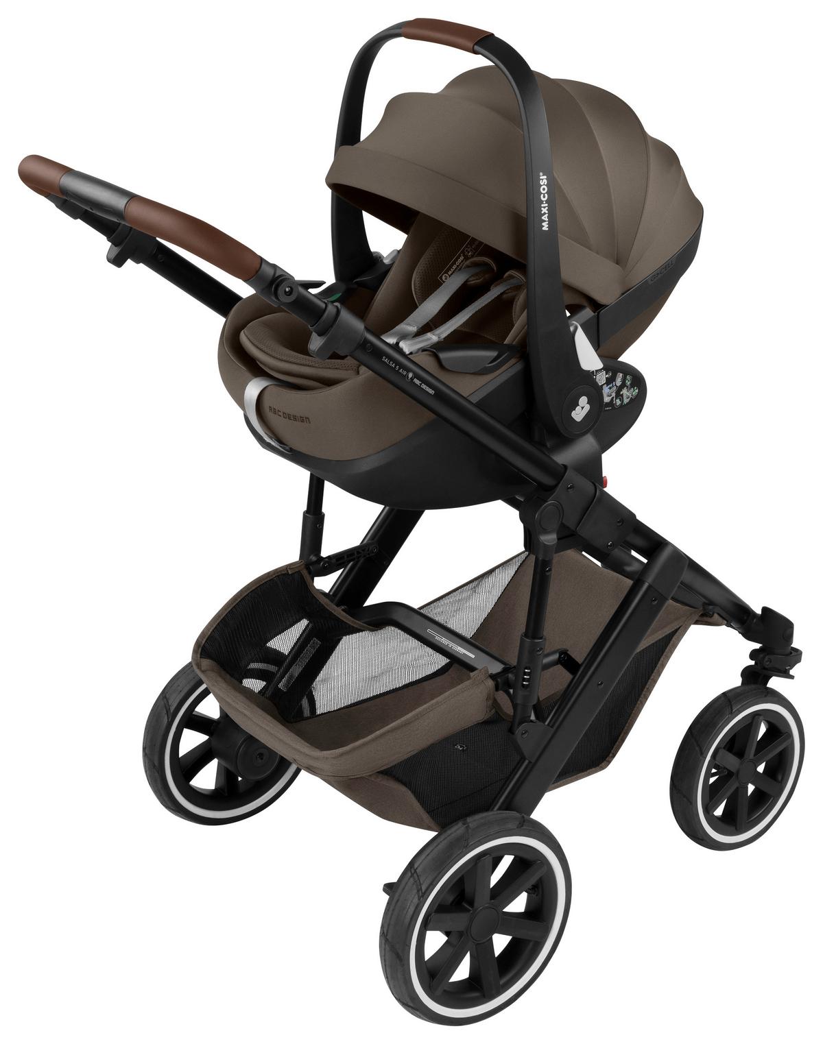 WÓZEK DZIECIĘCY - ZESTAW SALSA 5 AIR MAXI COSI - czarny/biały, Basics, metal/tkanina (95,5/63/118cm) - ABC Design