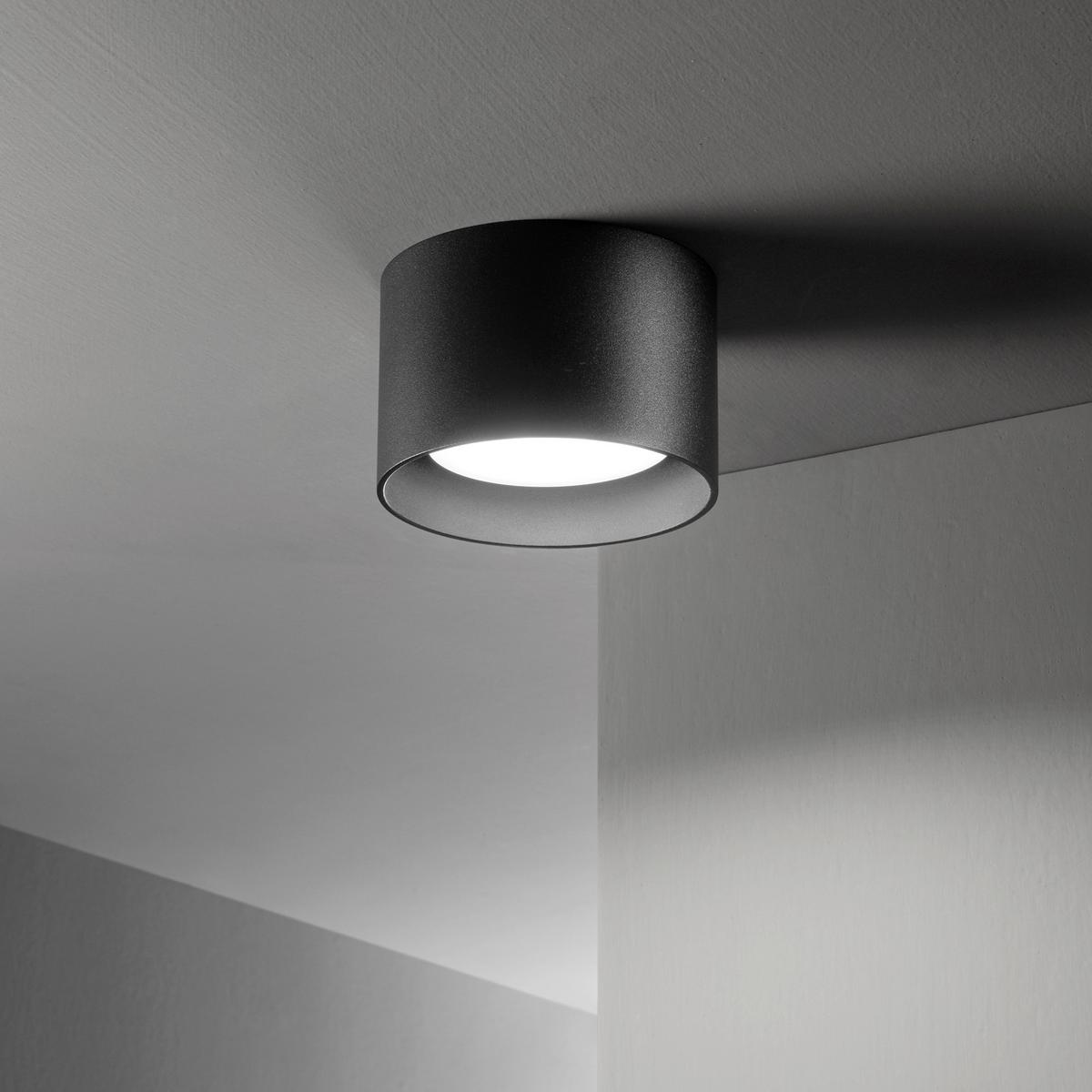 LED-Deckenleuchte Round Schwarz max. 9 Watt - Schwarz, Basics, Metall (10/10/6,5cm) - Ideal Lux